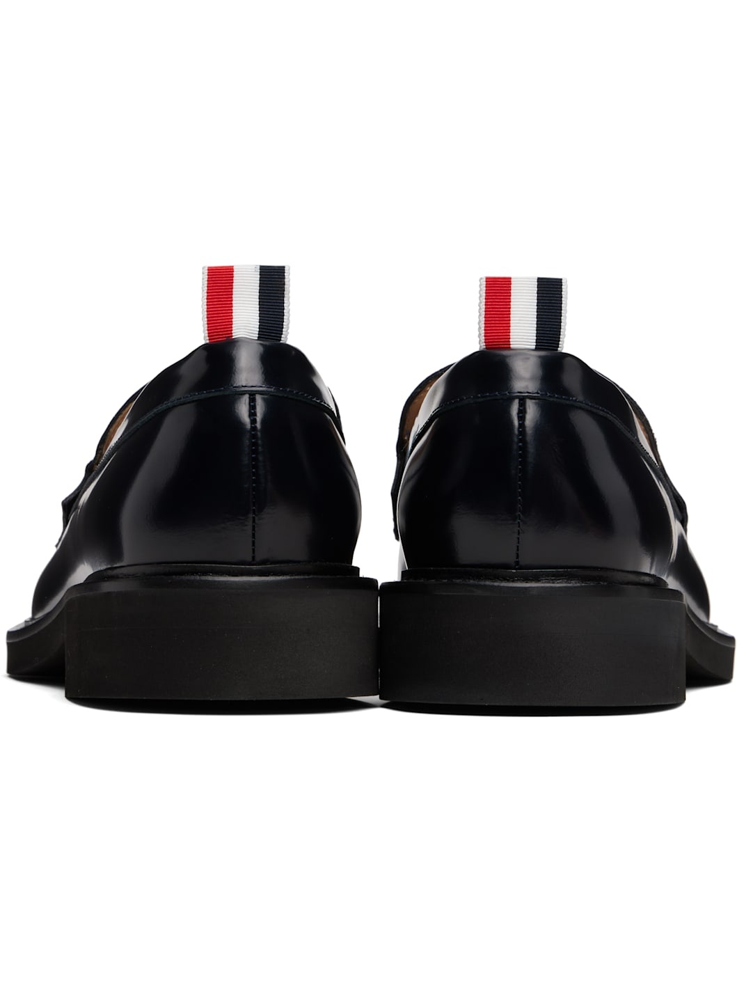 Navy Spazzolato Leather Tassle Loafers - 2