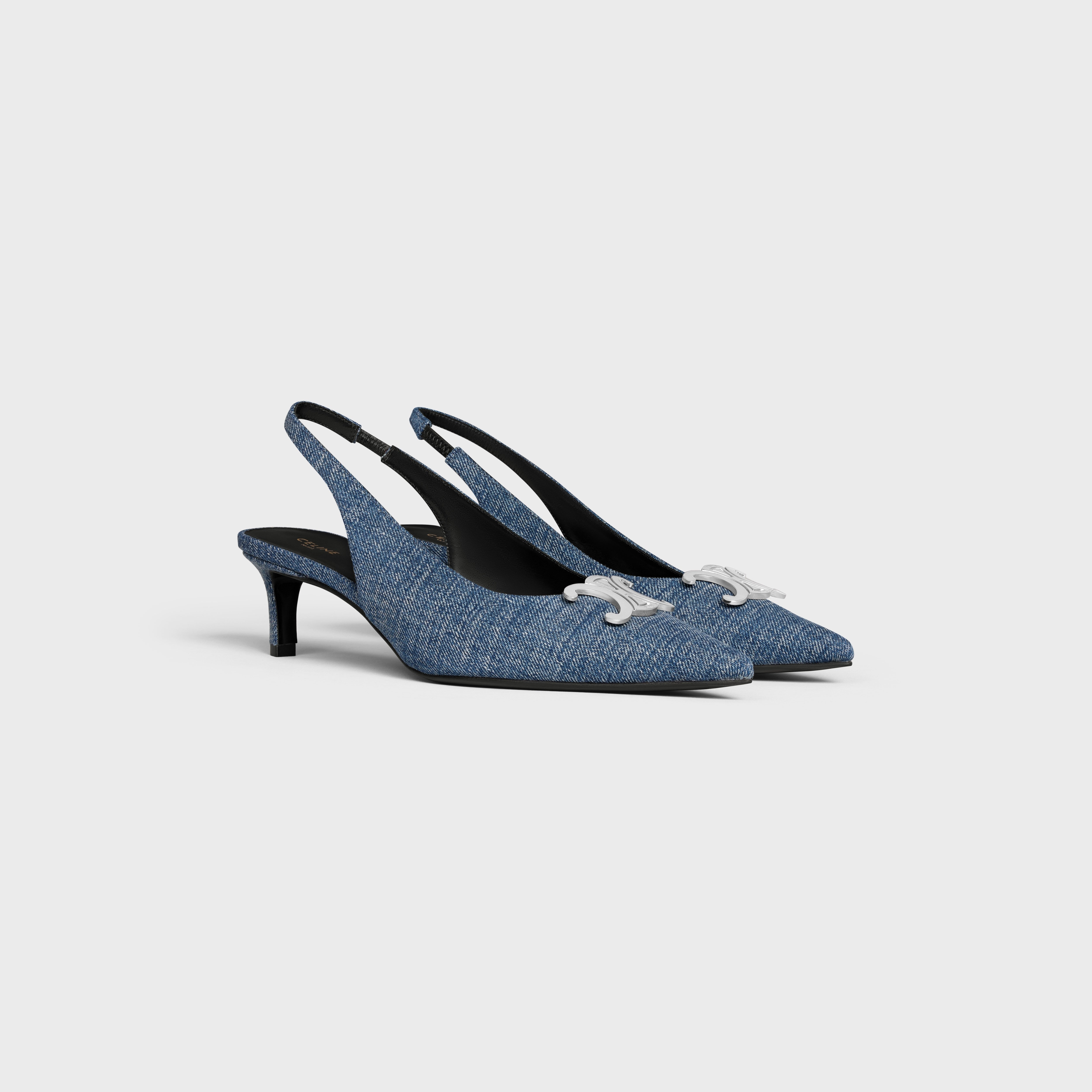 CELINE ALMA TRIOMPHE SLINGBACK IN DENIM - 2