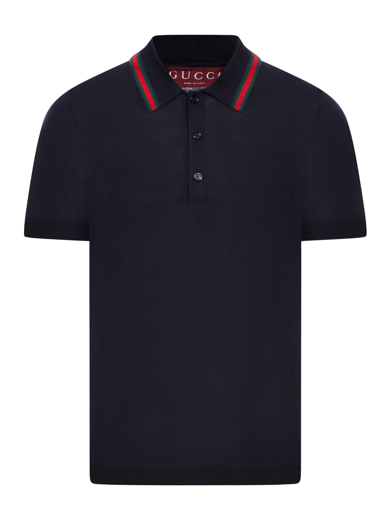 KNITTED WOOL POLO WITH WEB PATTERN - 2