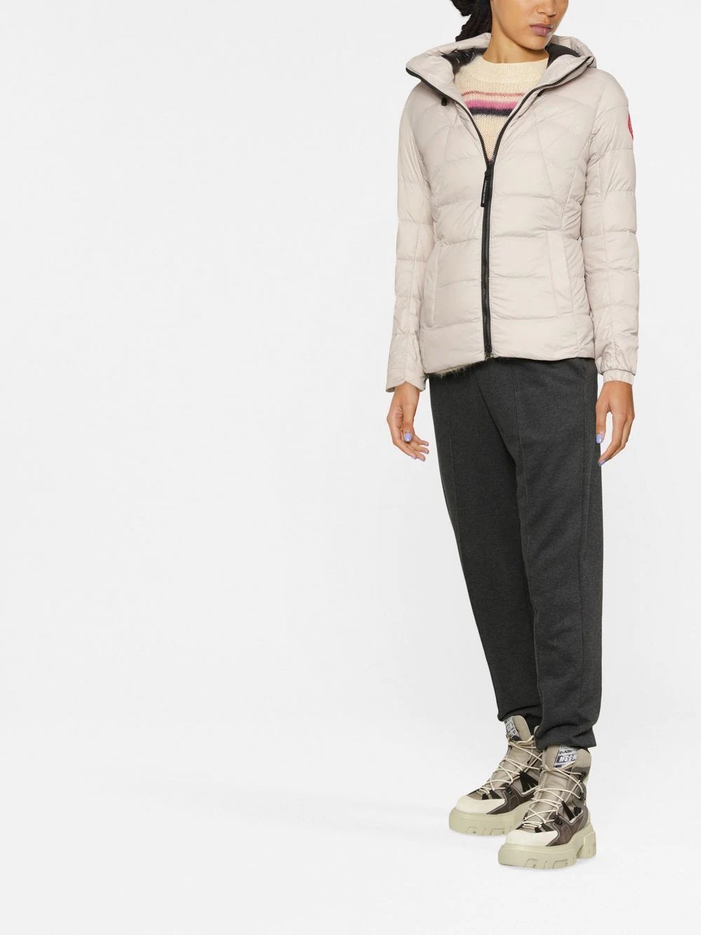 logo-patch puffer jacket - 2