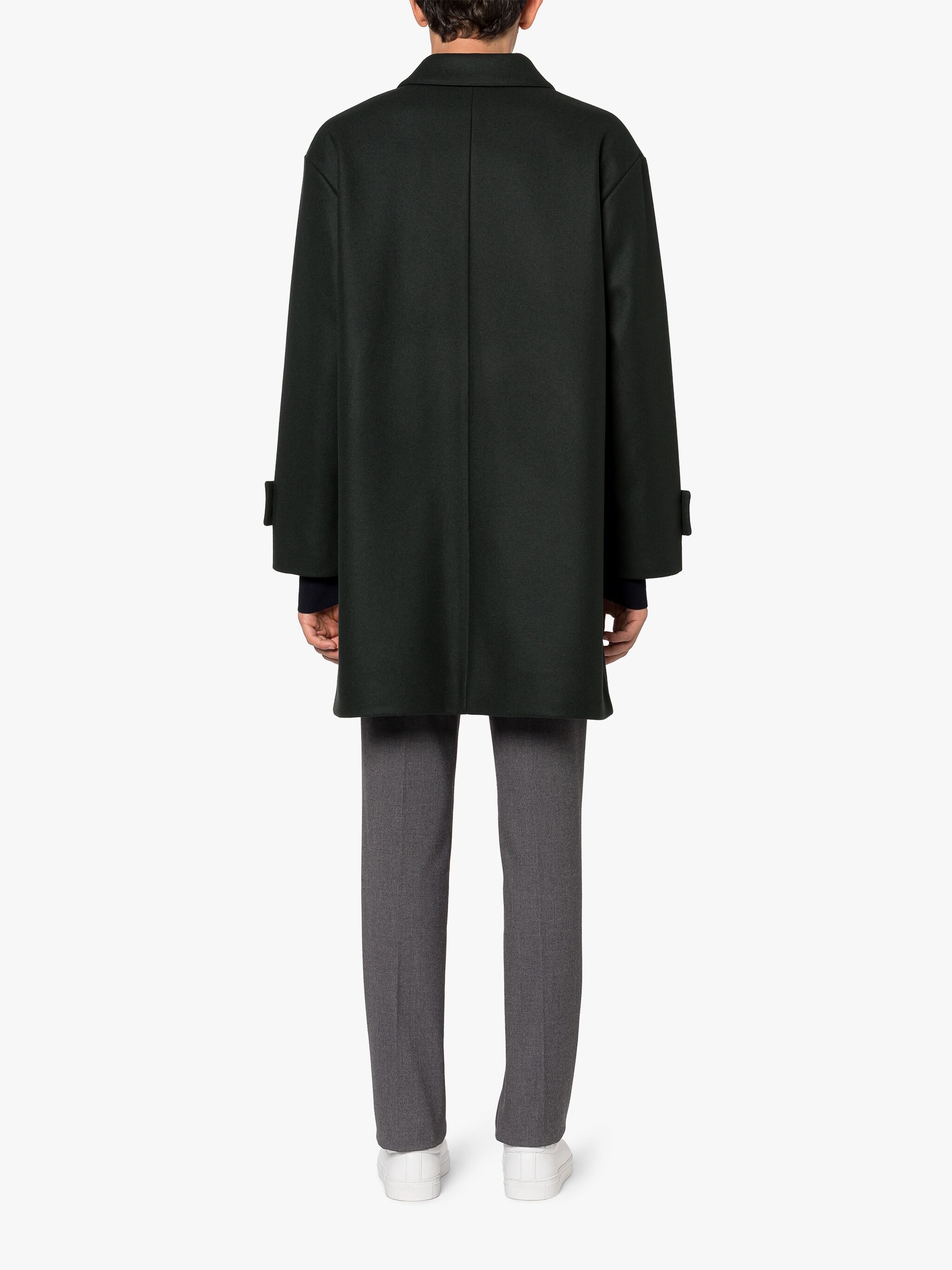 HUMBIE DARK GREEN WOOL OVERCOAT - 4