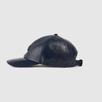 GUCCI Leather baseball hat with Double G outlook