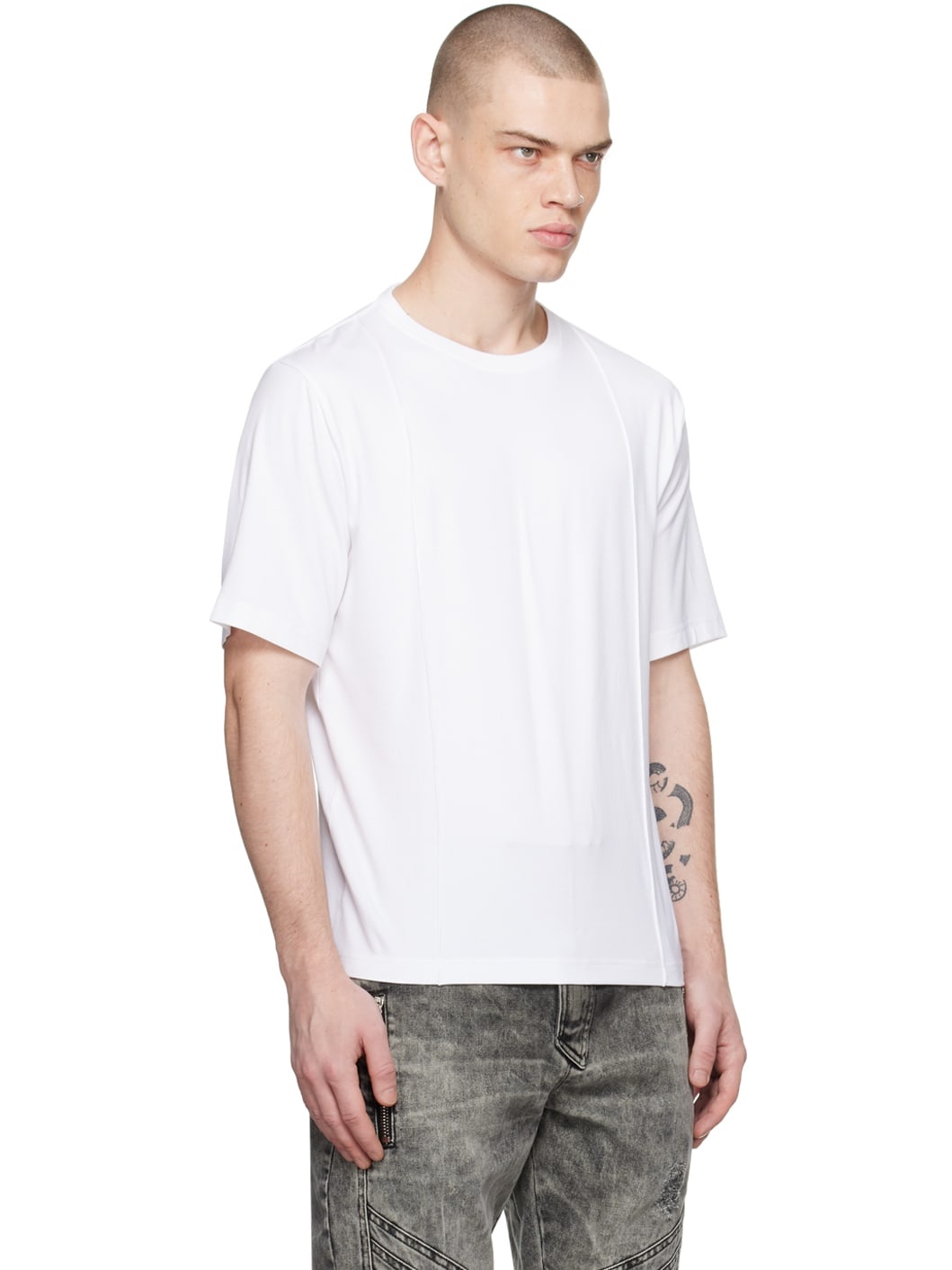 White Regular Creased T-Shirt - 2