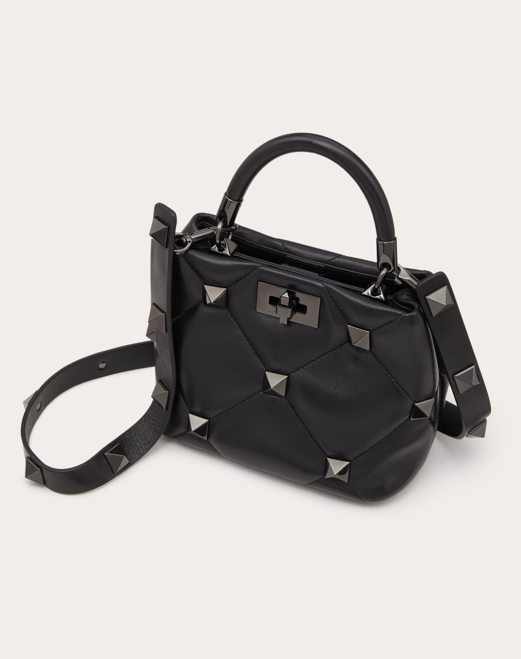 SMALL ROMAN STUD THE HANDLE BAG IN NAPPA LEATHER WITH TONE-ON-TONE STUDS - 6