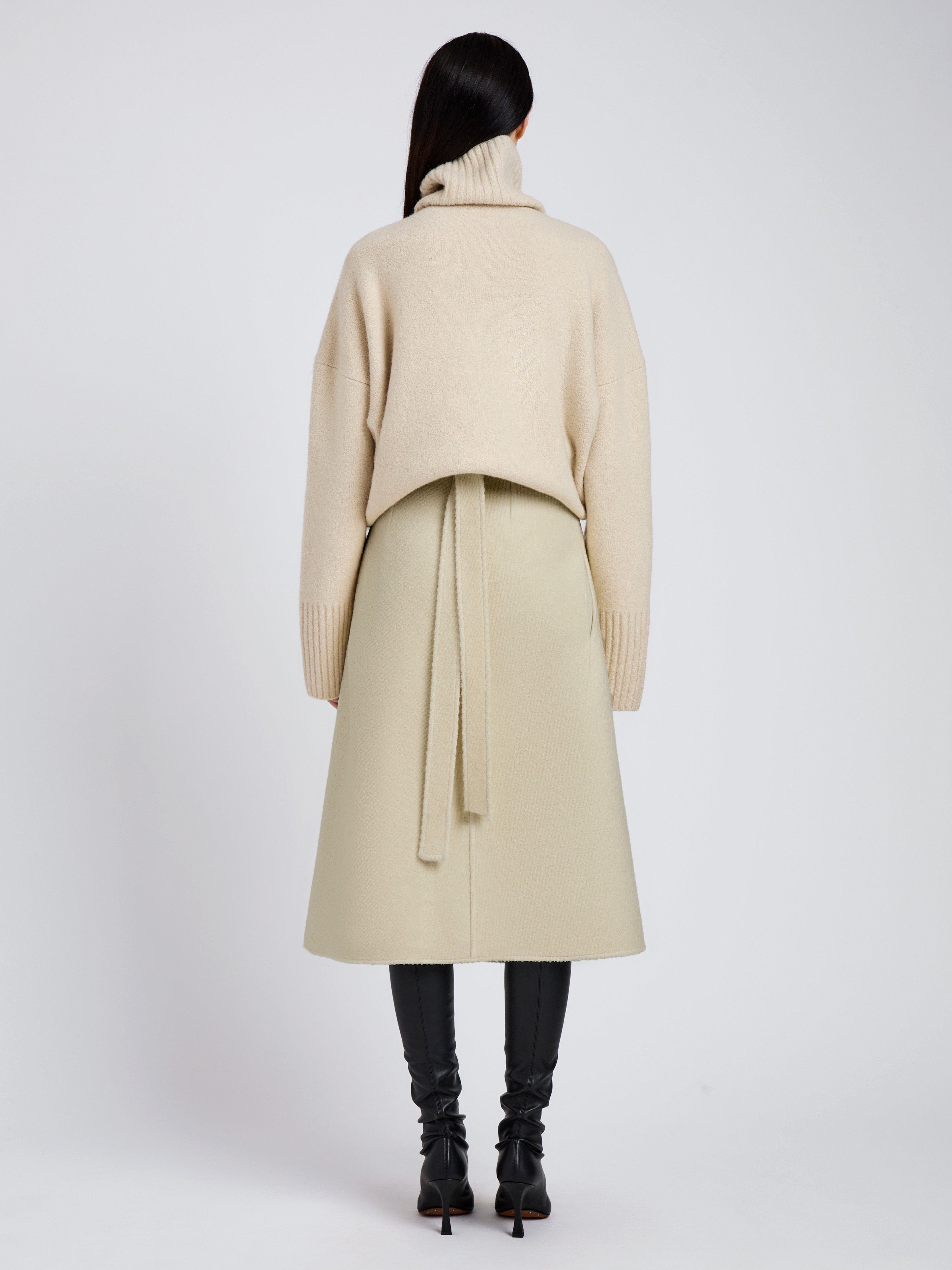 Bodhi Skirt in Boucle Twill Suiting - 4