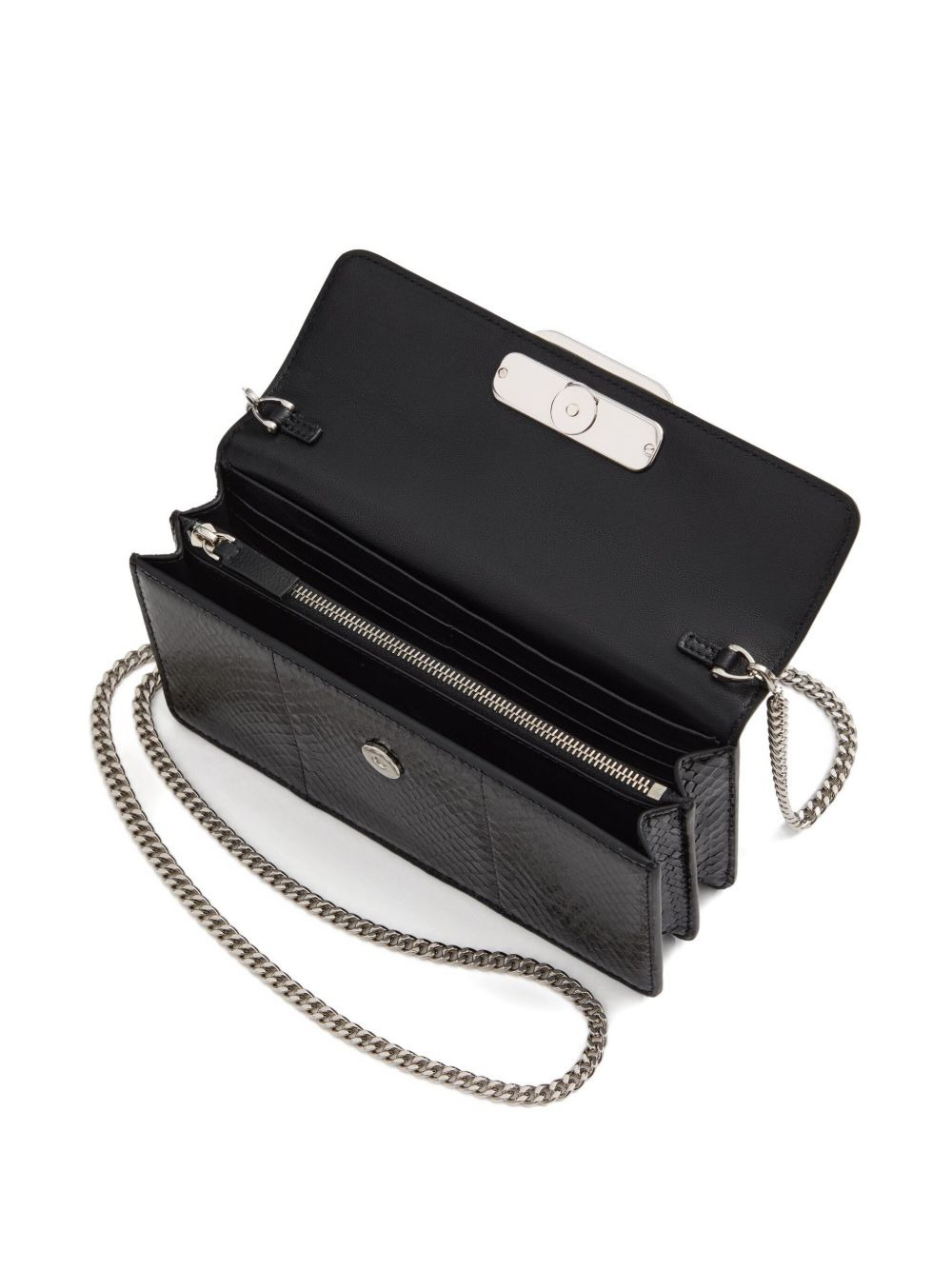 VLogo Signature leather chain wallet - 6
