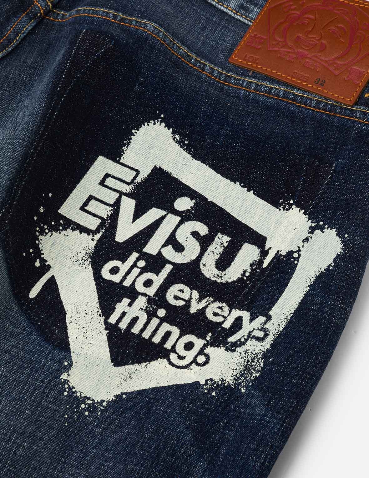 Graffiti-Style Seagull and Logo Print Straight Fit Denim Joggers - 6