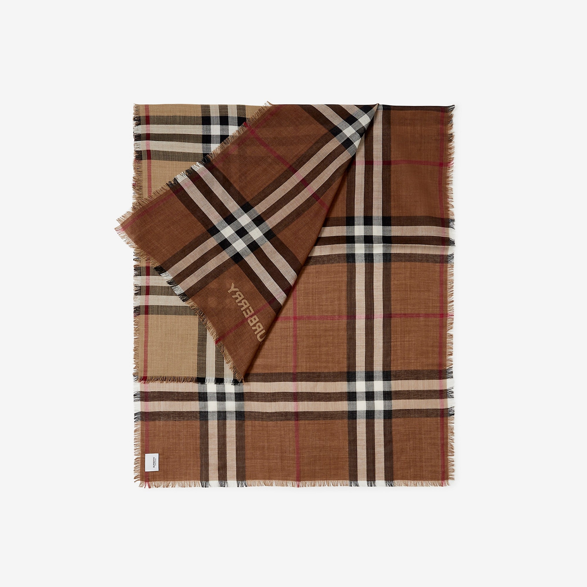 Check Wool Silk Reversible Scarf - 4