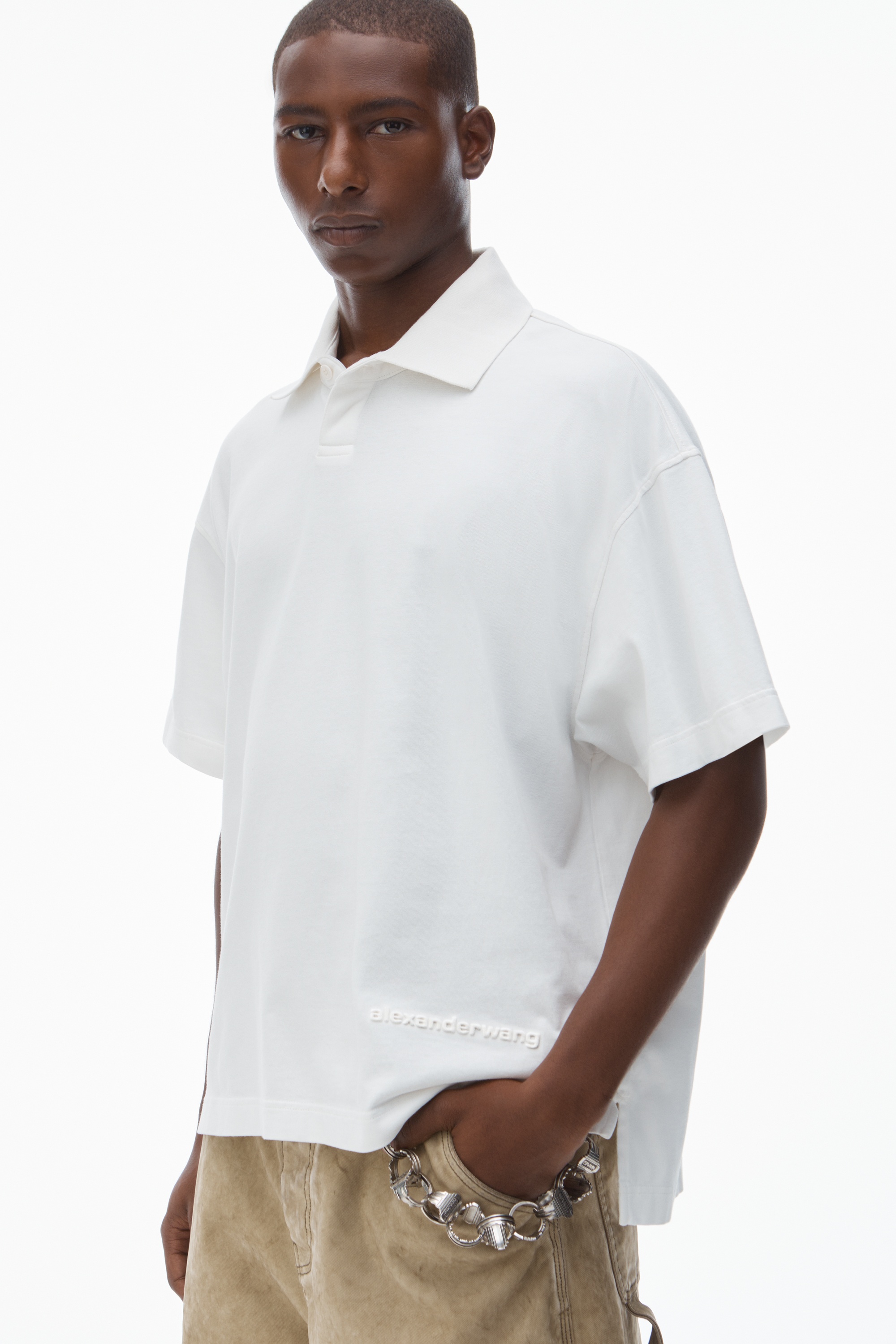 Men's Short-Sleeve Polo Tee in Cotton Jersey - 3