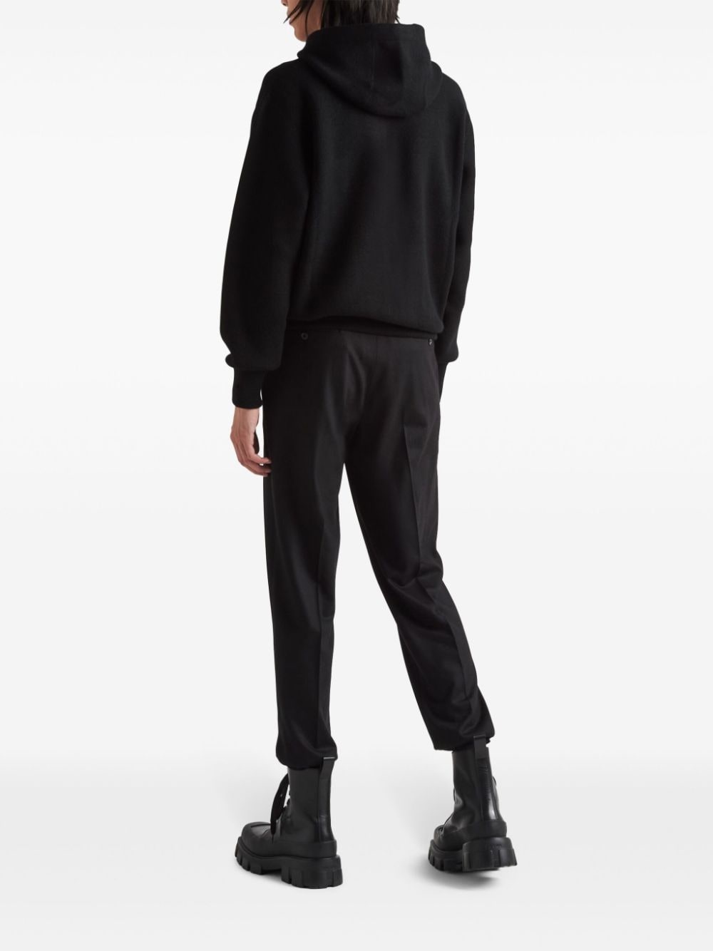 cashmere knitted zip-up hoodie - 3