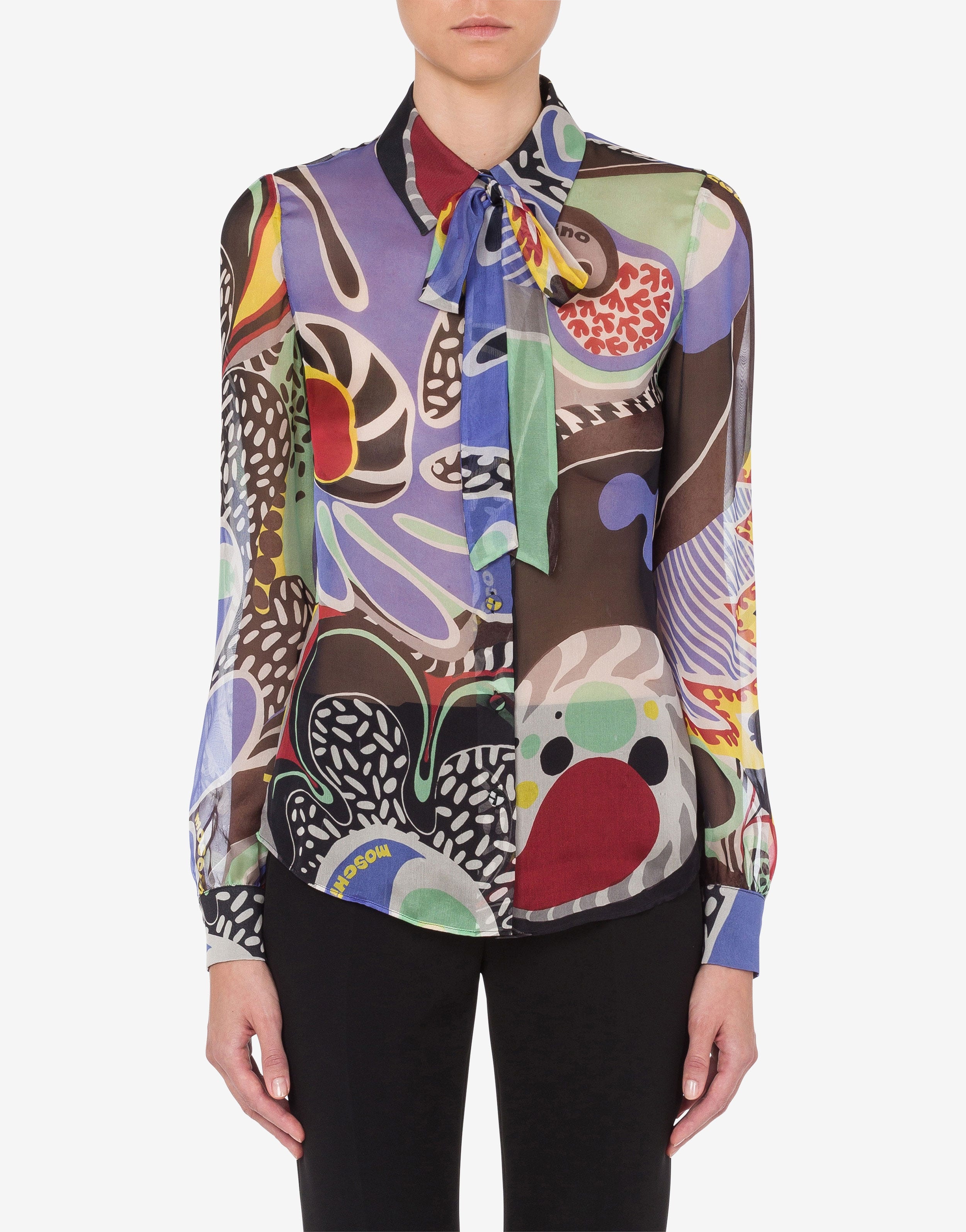 PSYCHEDELIC PRINT CHIFFON SHIRT - 2