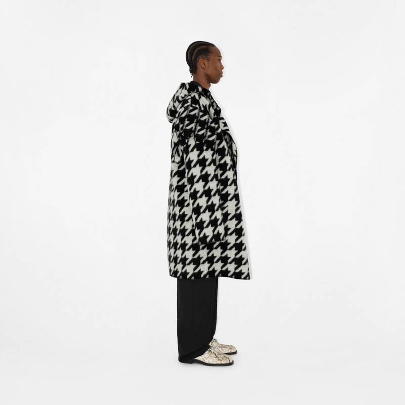 Houndstooth Wool Blanket Cape 3