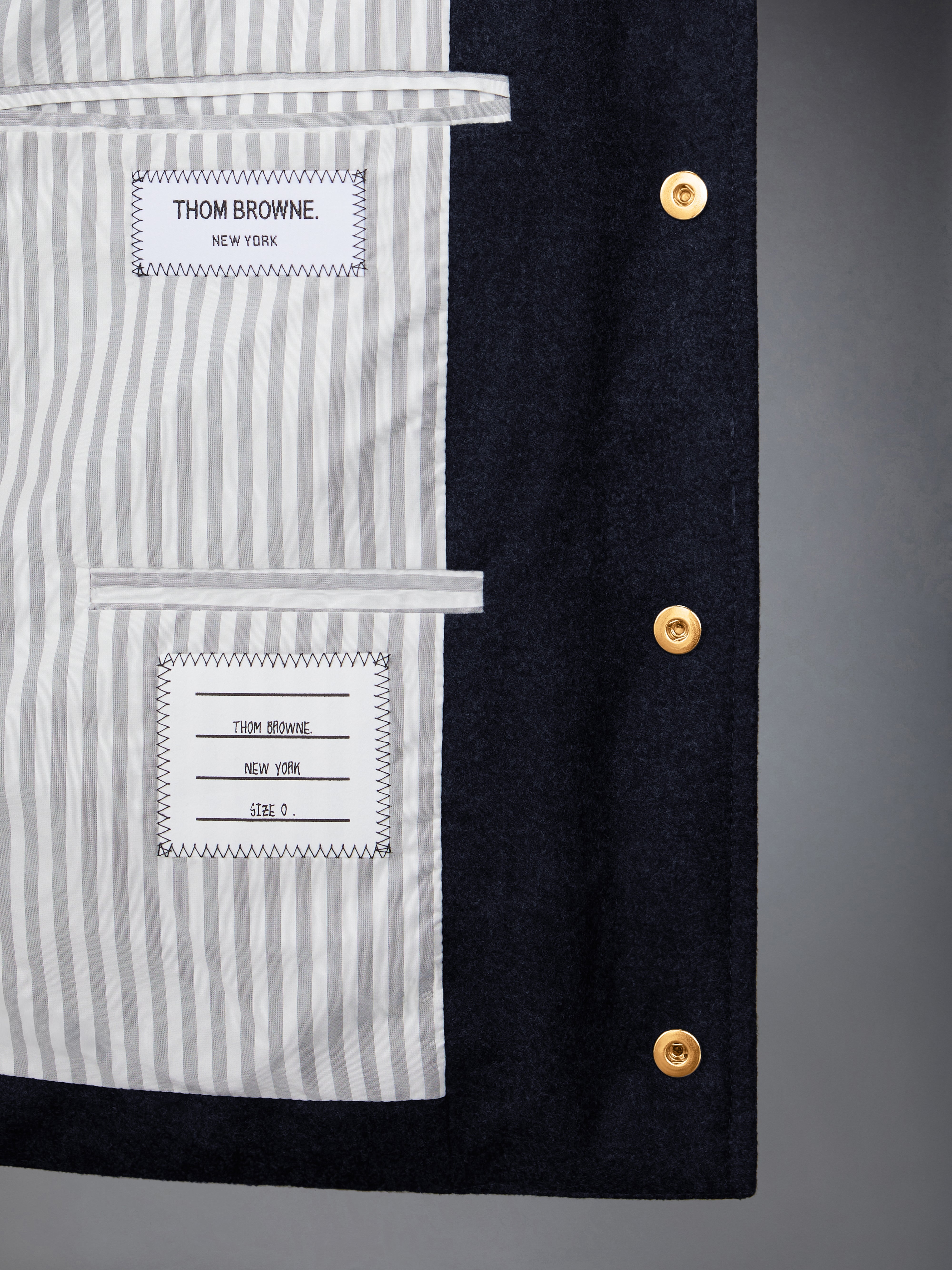 DOWNFILLED SNAP FRONT VEST W/ TONAL GROSGRAIN IN WOOL FLANNEL - 6