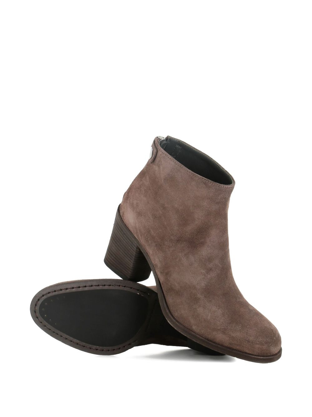 zip-detail block-heel ankle boots - 5