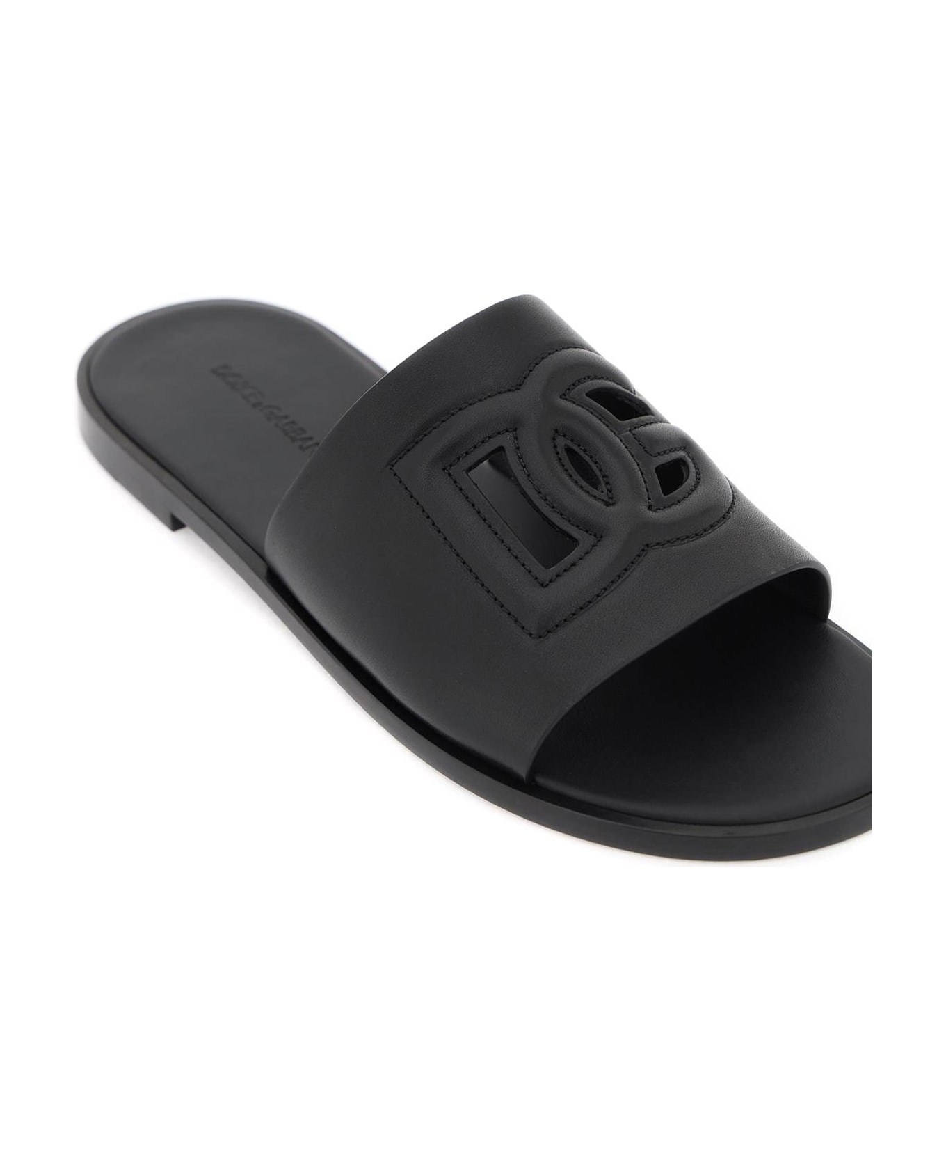 Calfskin Leather Slides - 4