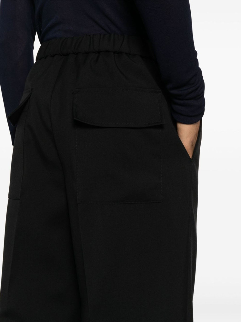 elasticated-waistband wool trousers 5