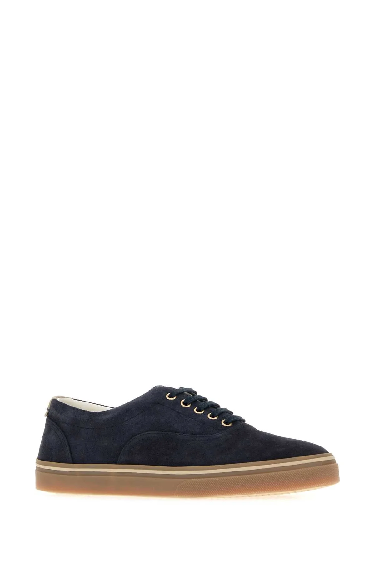 Brunello Cucinelli Men Navy Blue Suede Sneakers - 1
