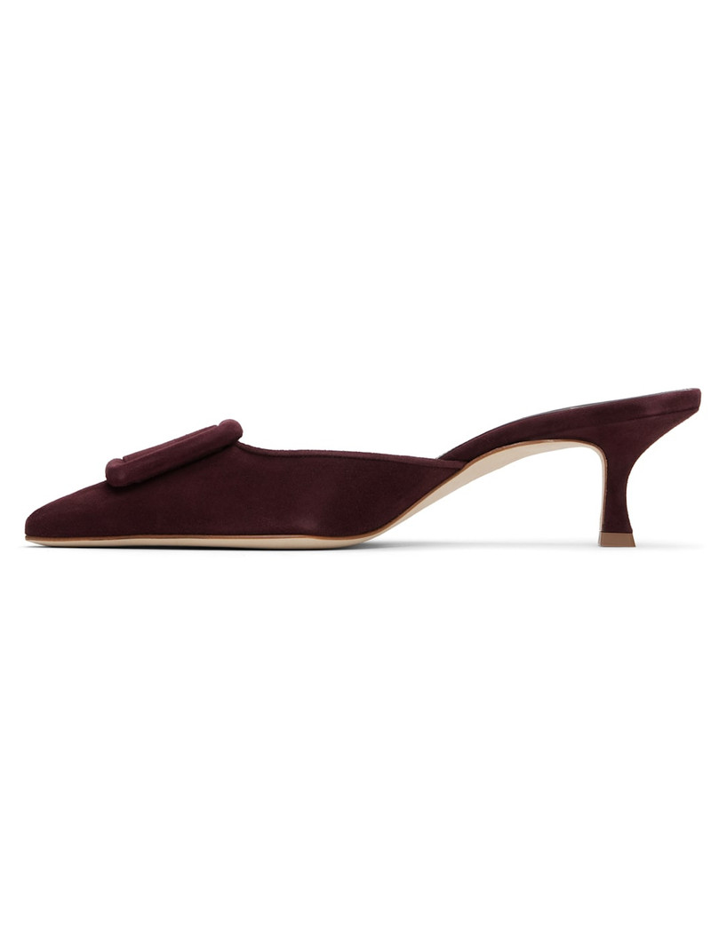 Manolo Blahnik Burgundy Maysale Heeled Sandals outlook