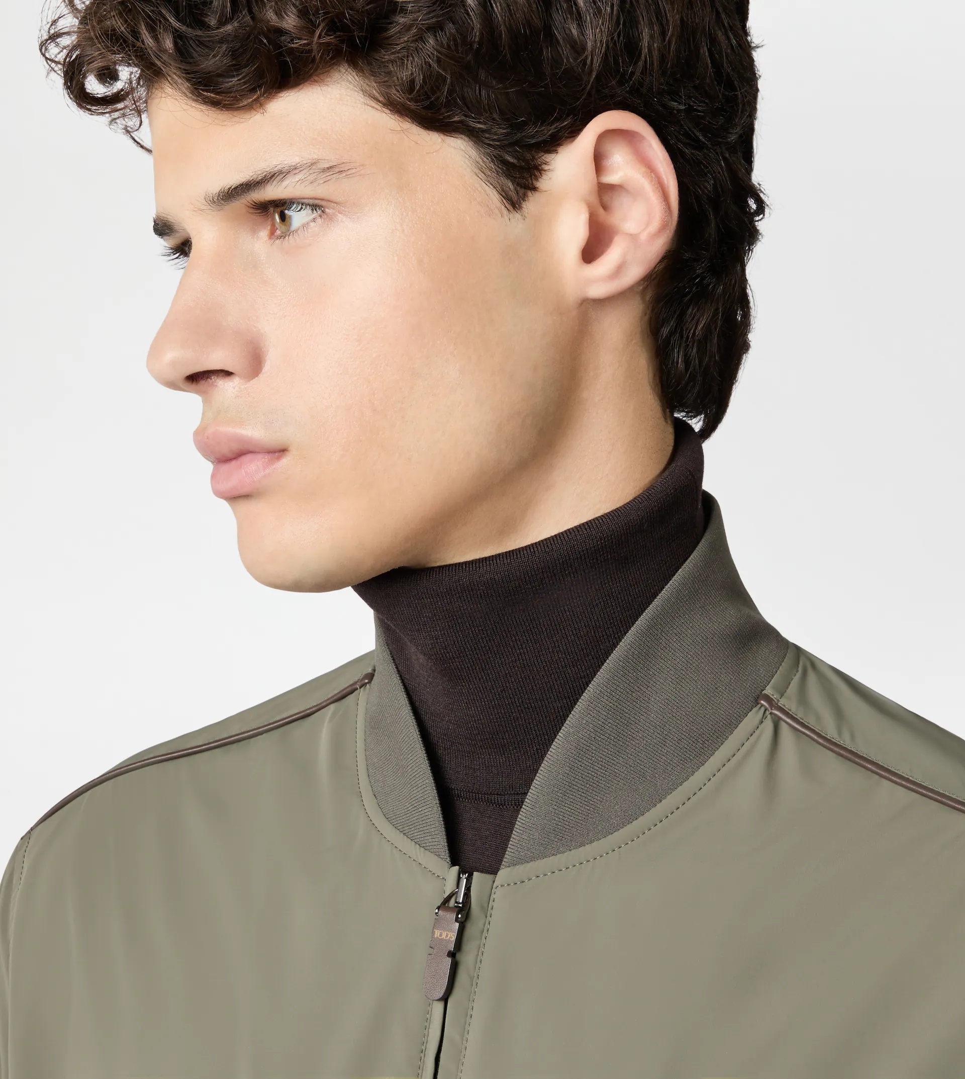 BOMBER JACKET IN TECHNICAL FABRIC - GREEN - 4