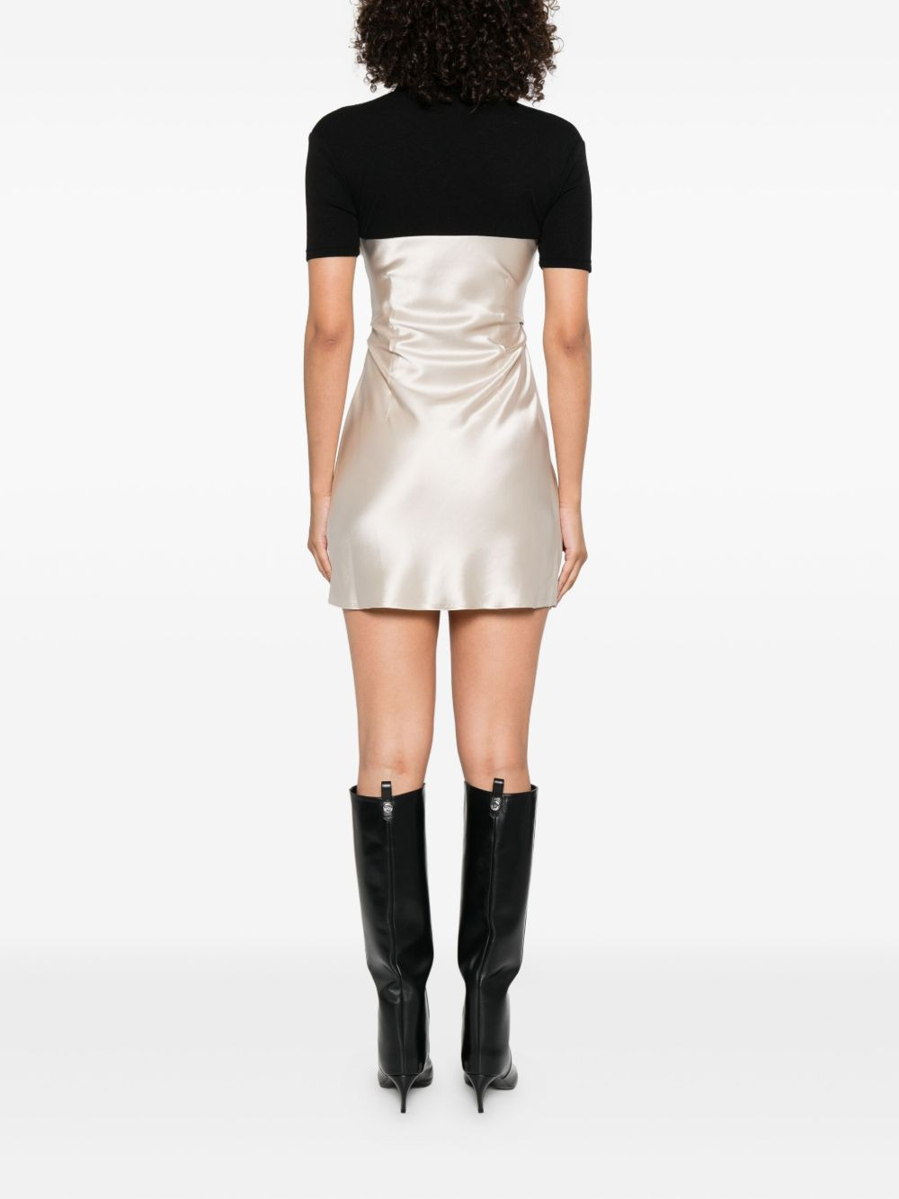 satin-paneled mini dress - 4