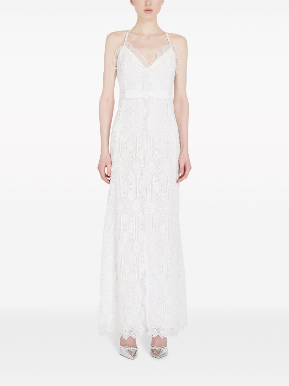 corded-lace sleeveless maxi dress - 2