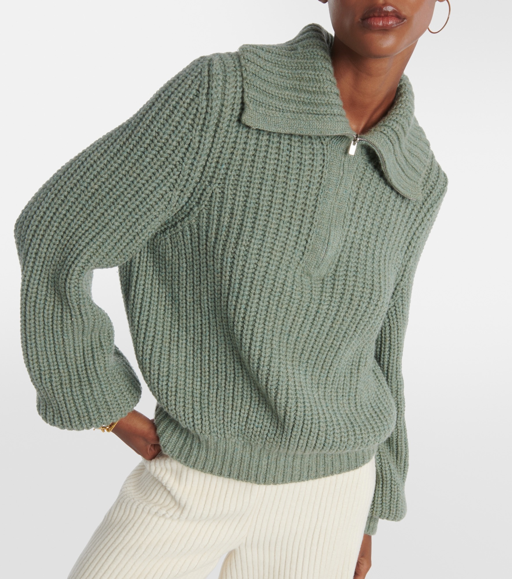 Darwin cashmere half-zip sweater - 6