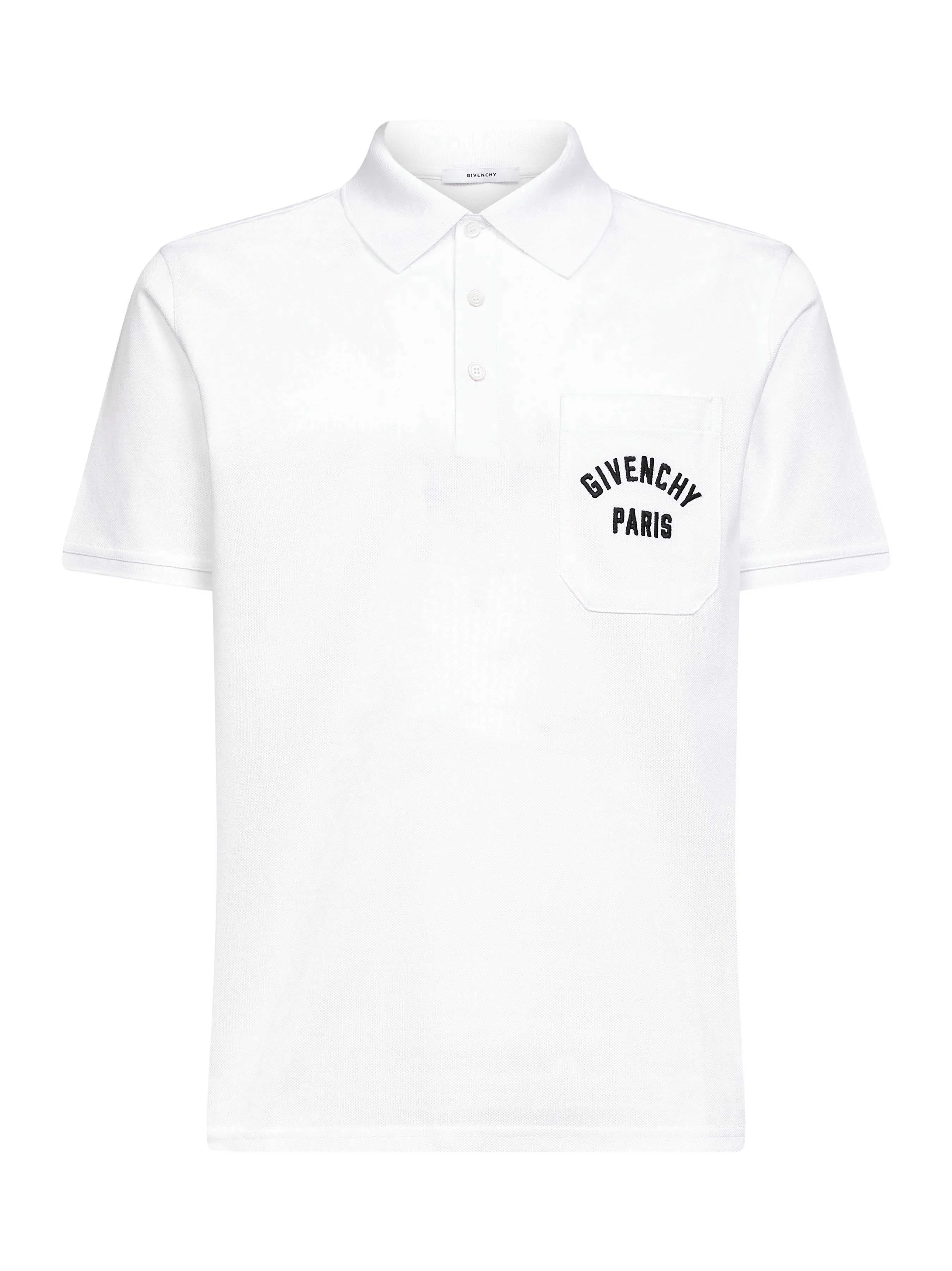 White cotton piqué GIVENCHY Paris polo shirt - 1