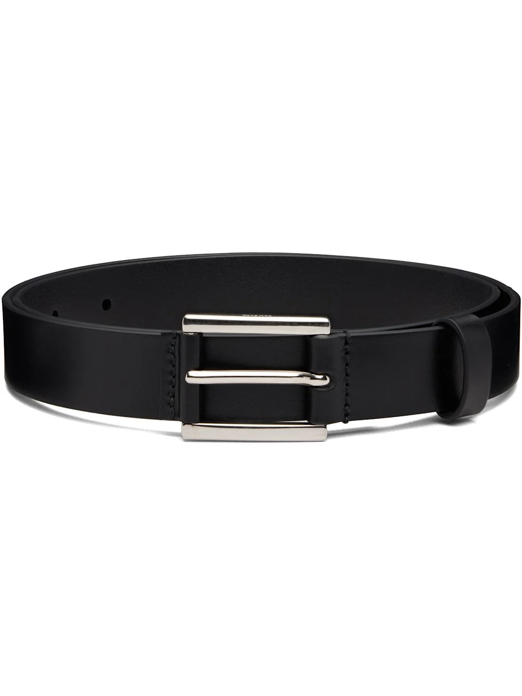 Black Vacchetta Leather Detail Buckle Belt - 1