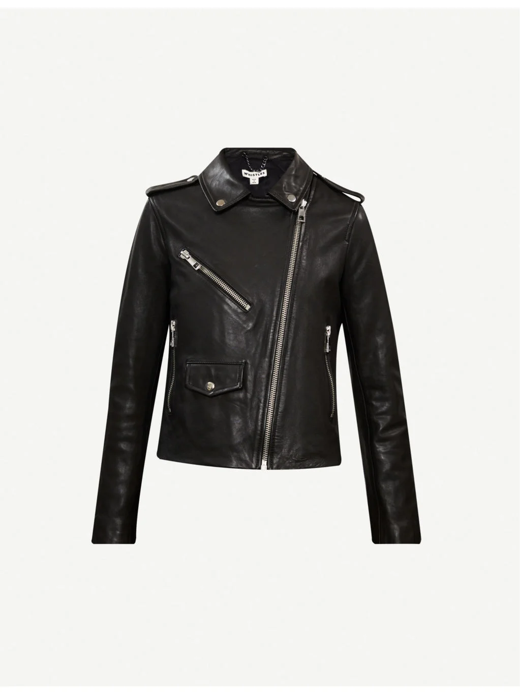 Agnes zip-through sheepskin-leather biker jacket - 1