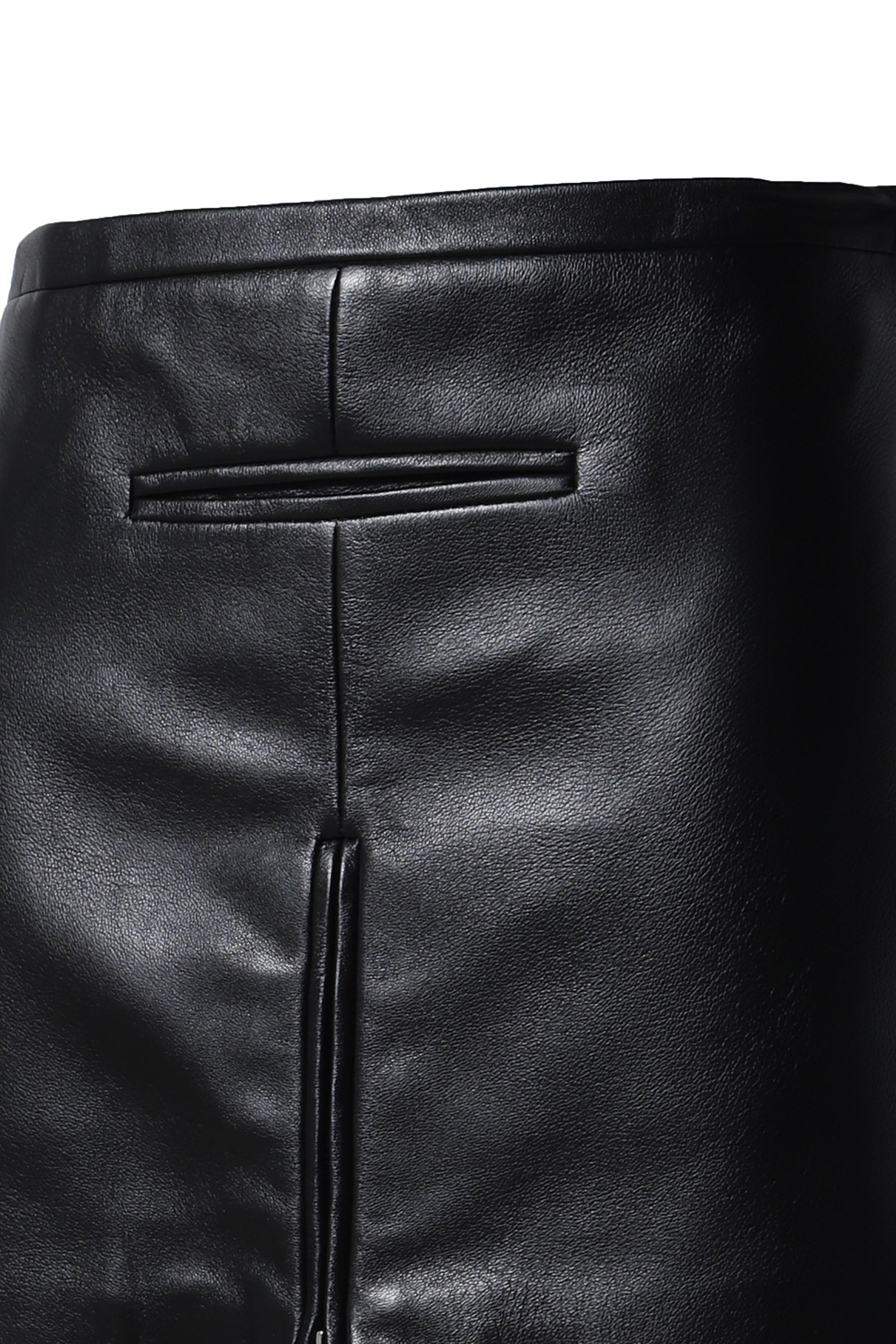 TAILORED VINTAGE LEATHER MINI SKIRT / BLK - 4