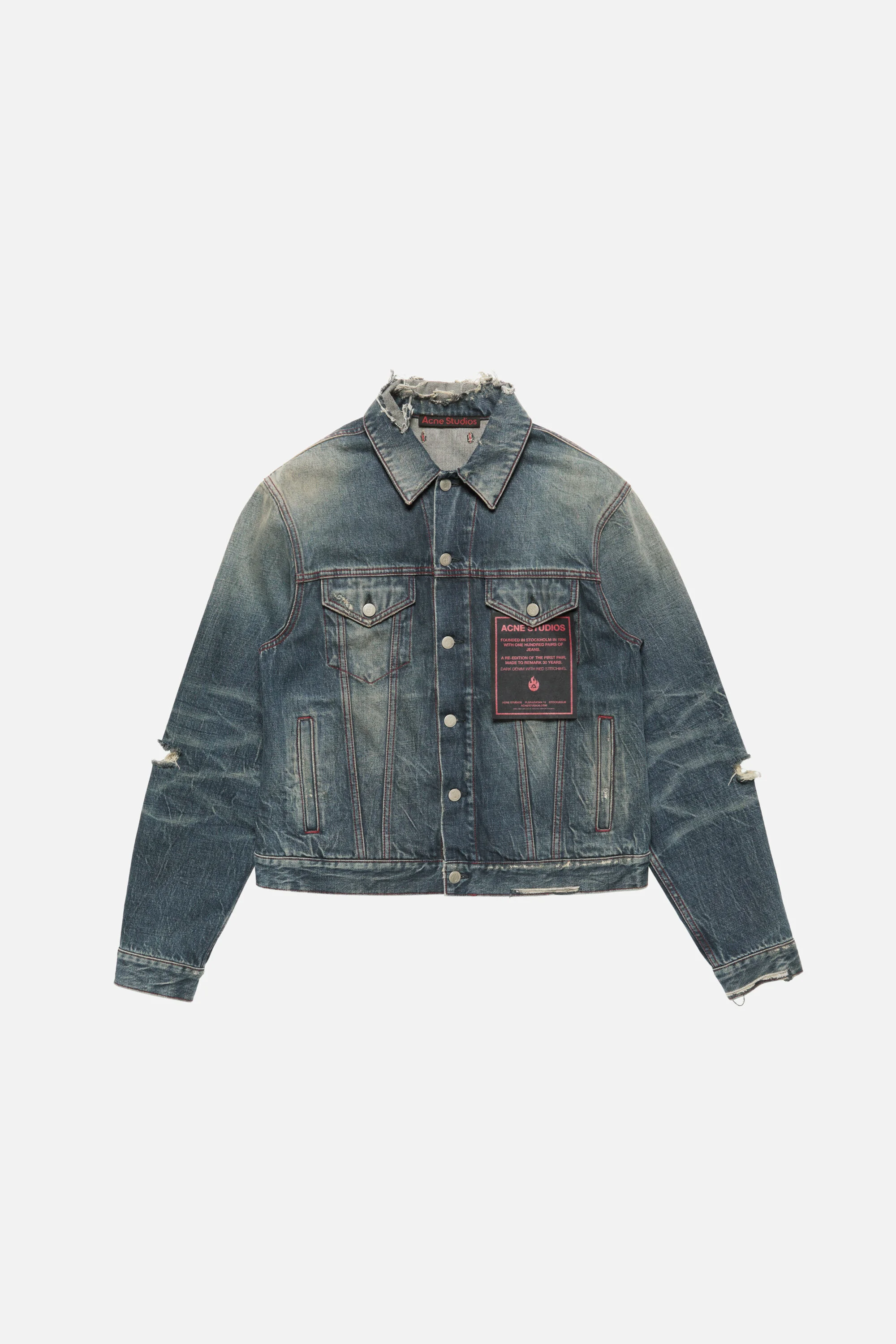Re-edition worn denim jacket - Mid Blue - 1