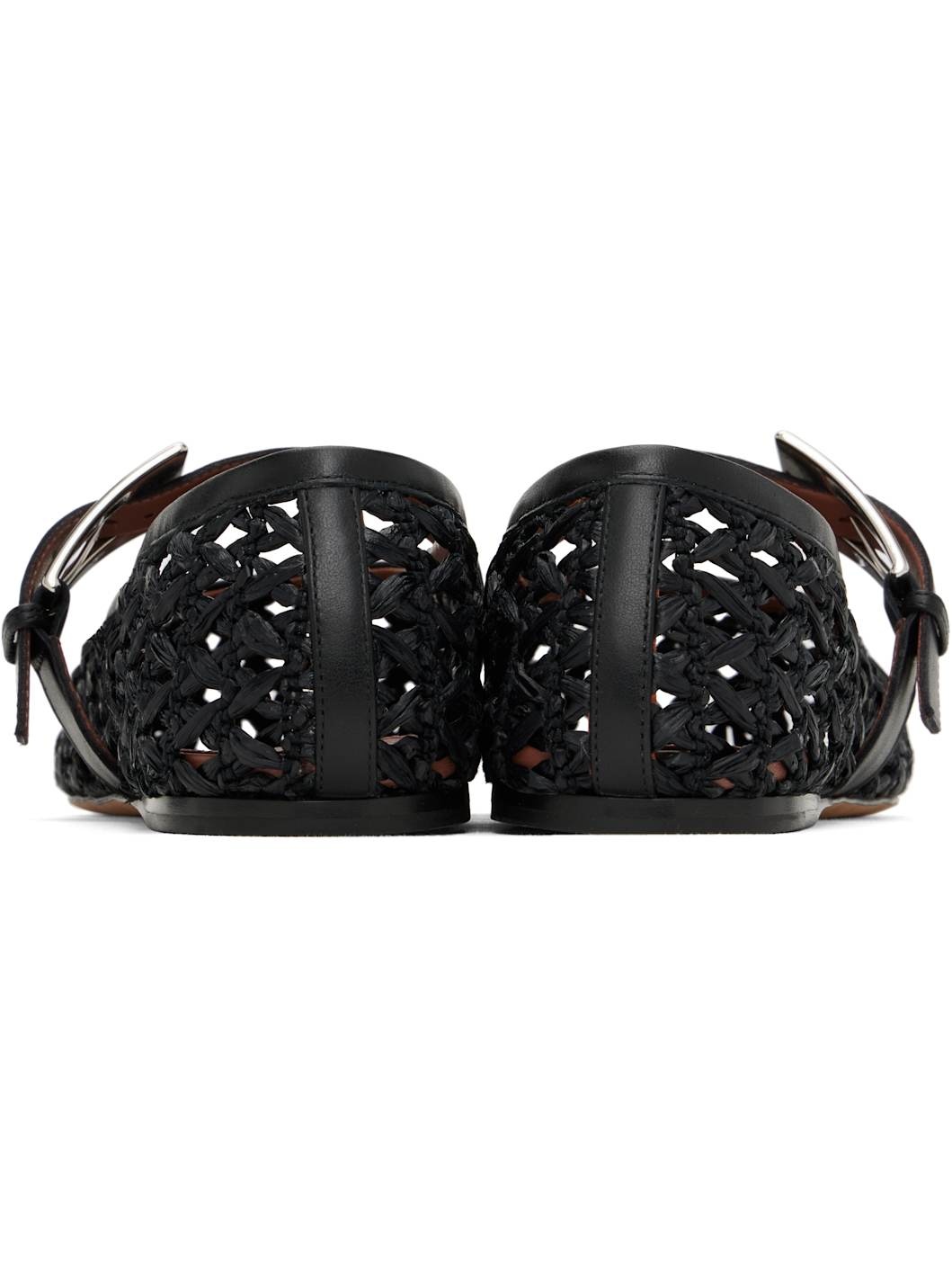 Black Sveva Buckle Ballerina Flats - 2
