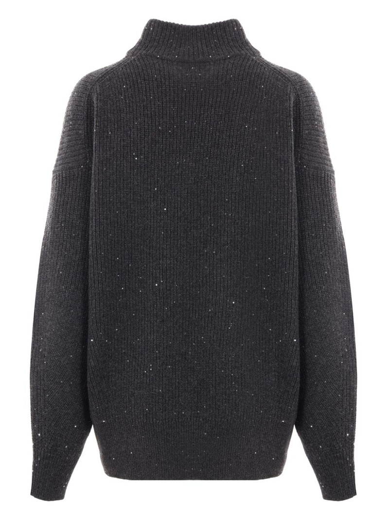 Brunello Cucinelli sequin-embellished high-neck jumper outlook