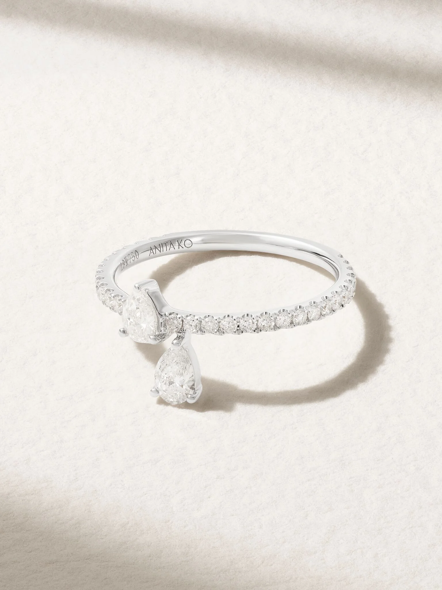 Princess 18-karat white gold diamond ring Gold - 1