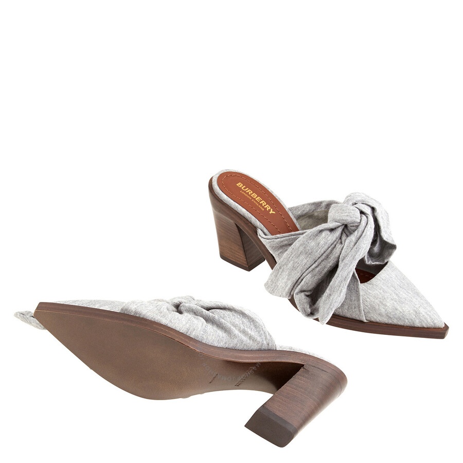 Burberry Pewter Melange Synthetic Tillington Ankle-wrap Mules - 2