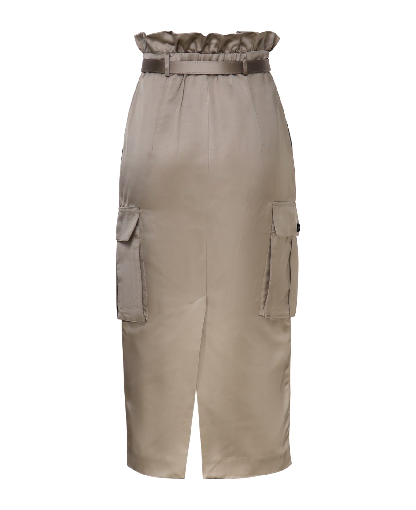 Cargo Skirt In Satin - 3