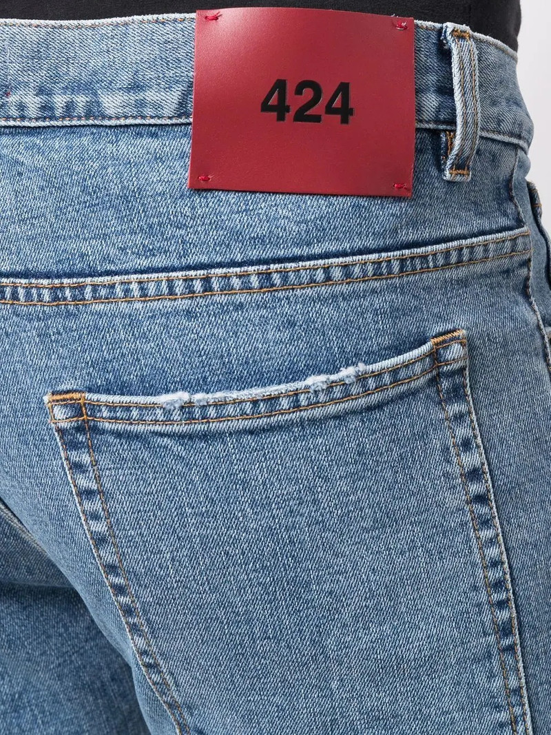 slim-cut denim jeans 5
