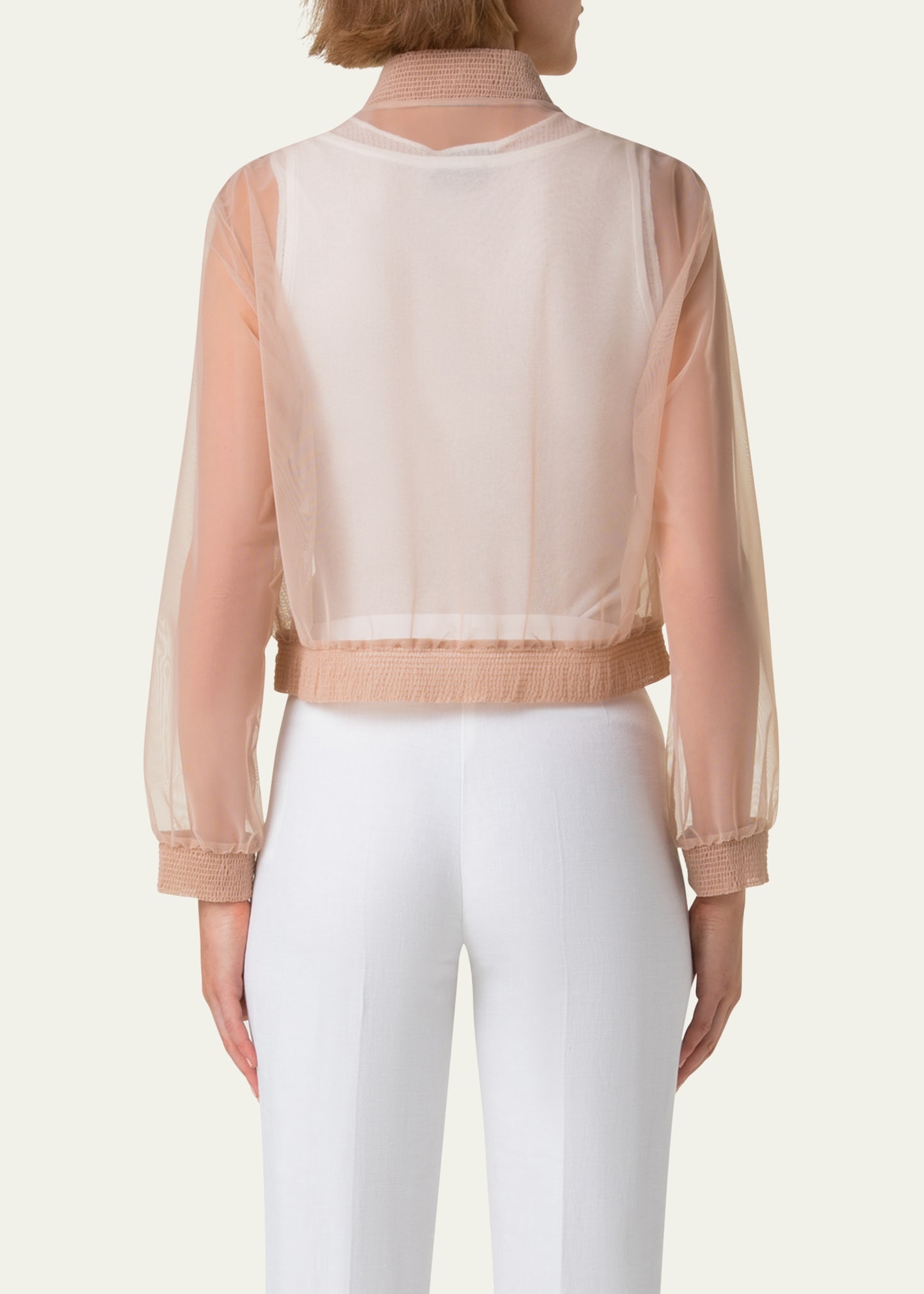 Taide Techno Stretch Tulle Bomber Jacket - 3