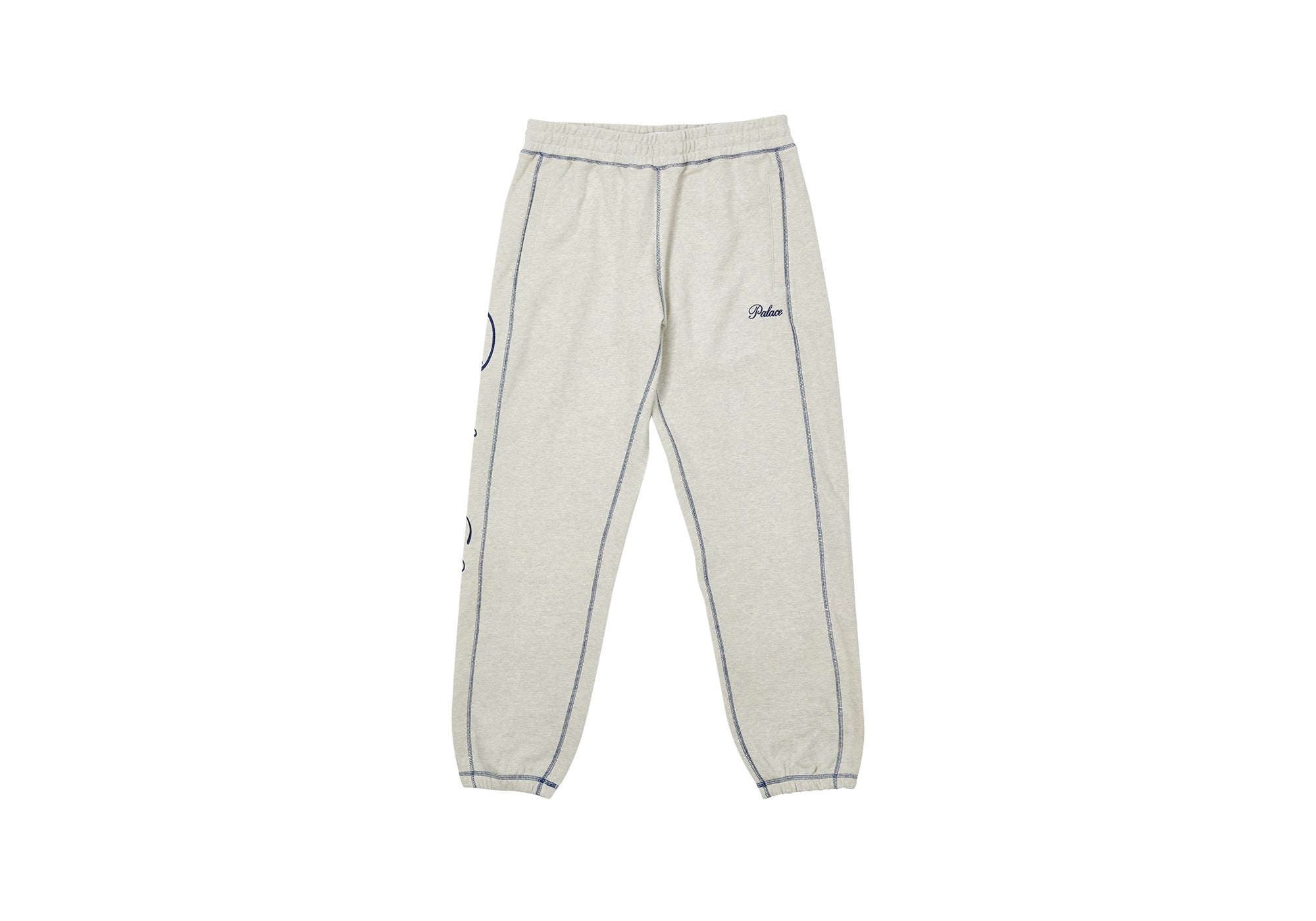 CHAIN STITCH JOGGERS GREY MARL - 1