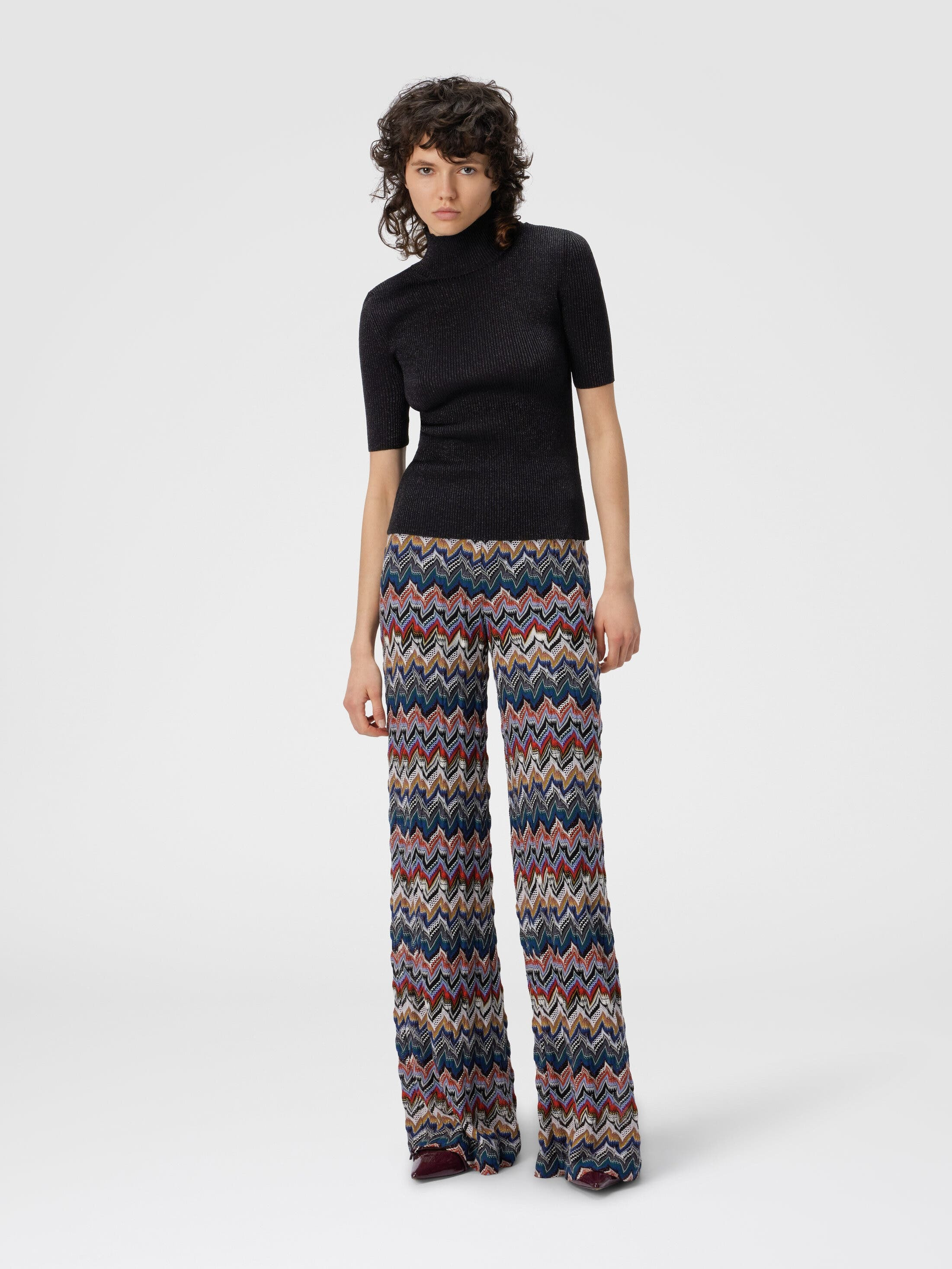 Missoni Mock Neck Sweater With Lamé Threads in Black at Nordstrom - 2