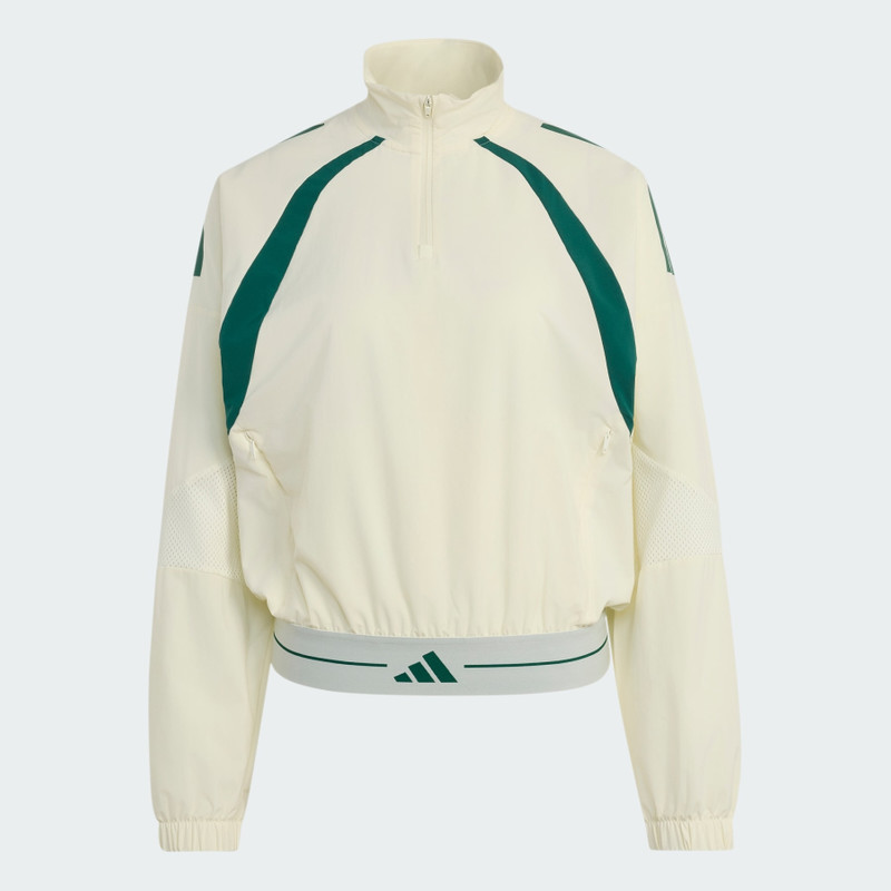 Hyperglam 3-Stripes Color Block Woven 1/4 Zipper Track Top 1