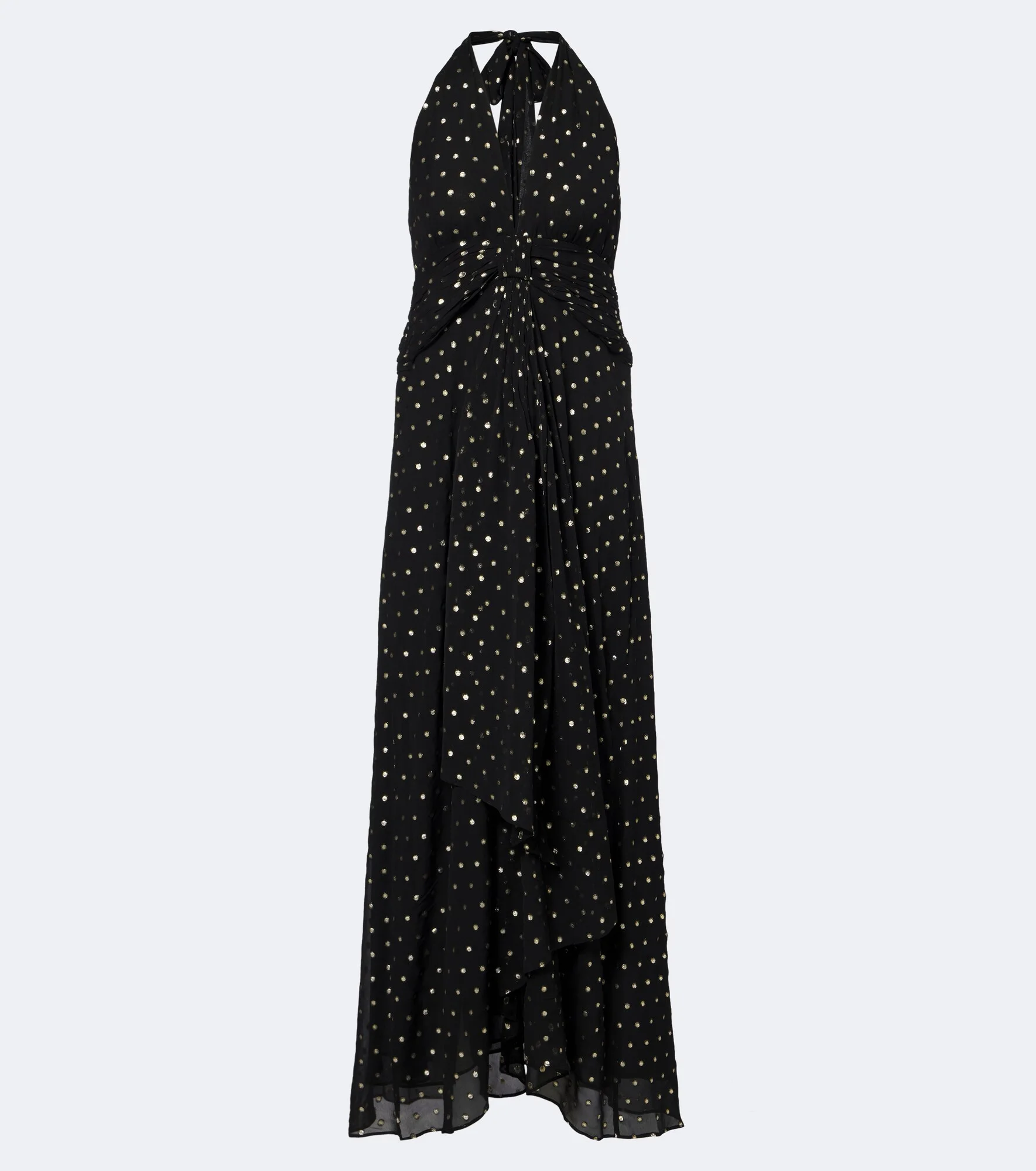 Alaina polka-dot halterneck midi dress - 1