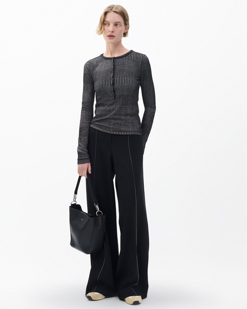 rag & bone The Knit Striped Ribbed Henley outlook