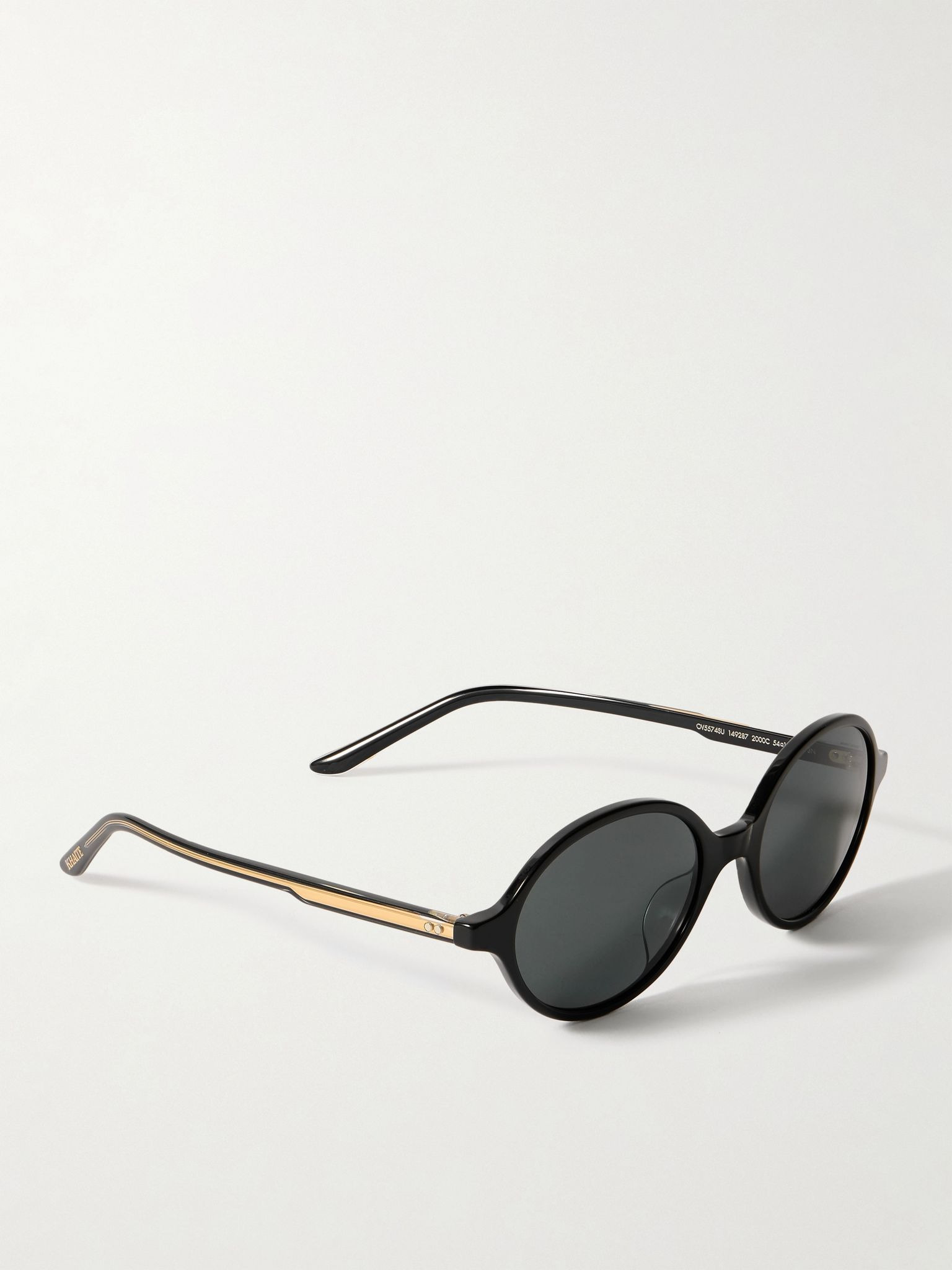 + KHAITE 1989C round-frame acetate and gold-tone sunglasses Black - 3