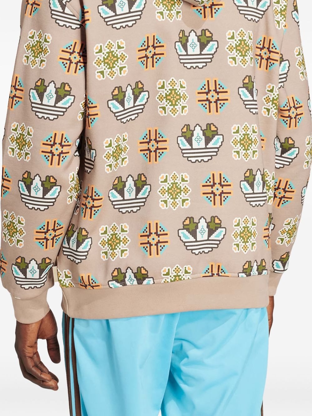 logo-pattern hoodie - 3