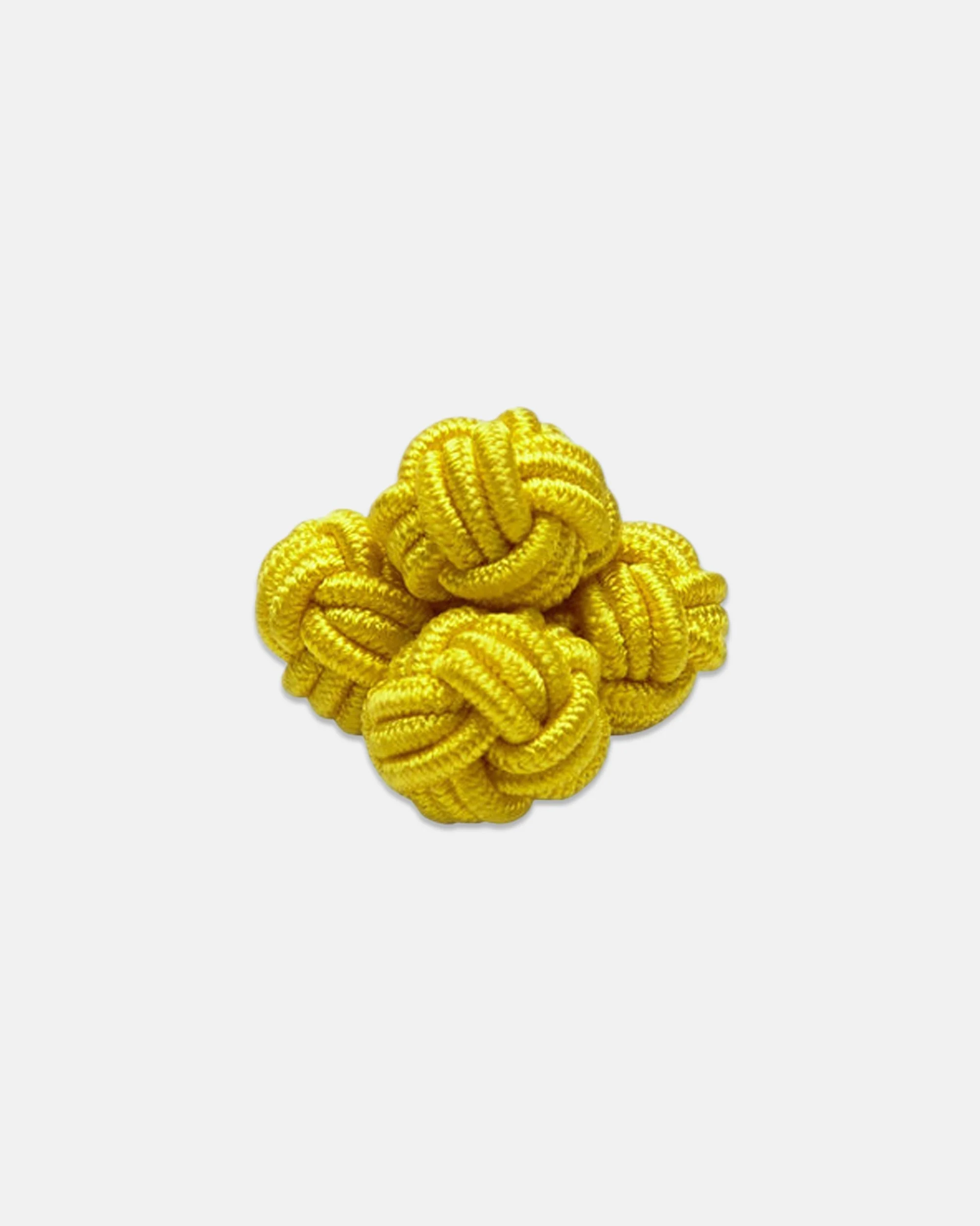YELLOW MONKEY'S FIST SILK KNOT CUFFLINKS - 1
