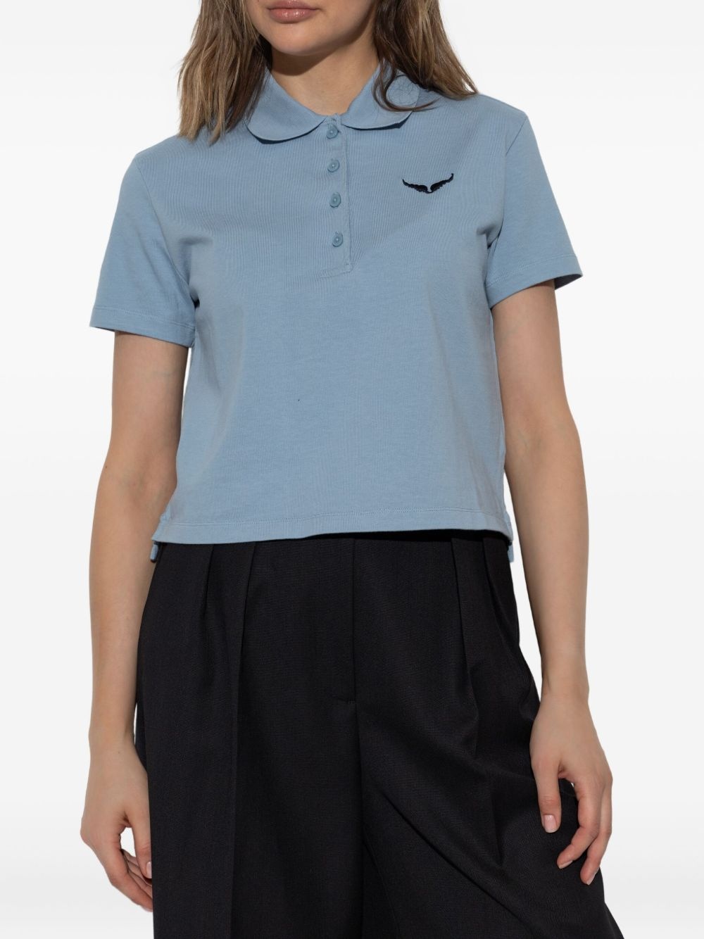 embroidered-logo polo top - 3