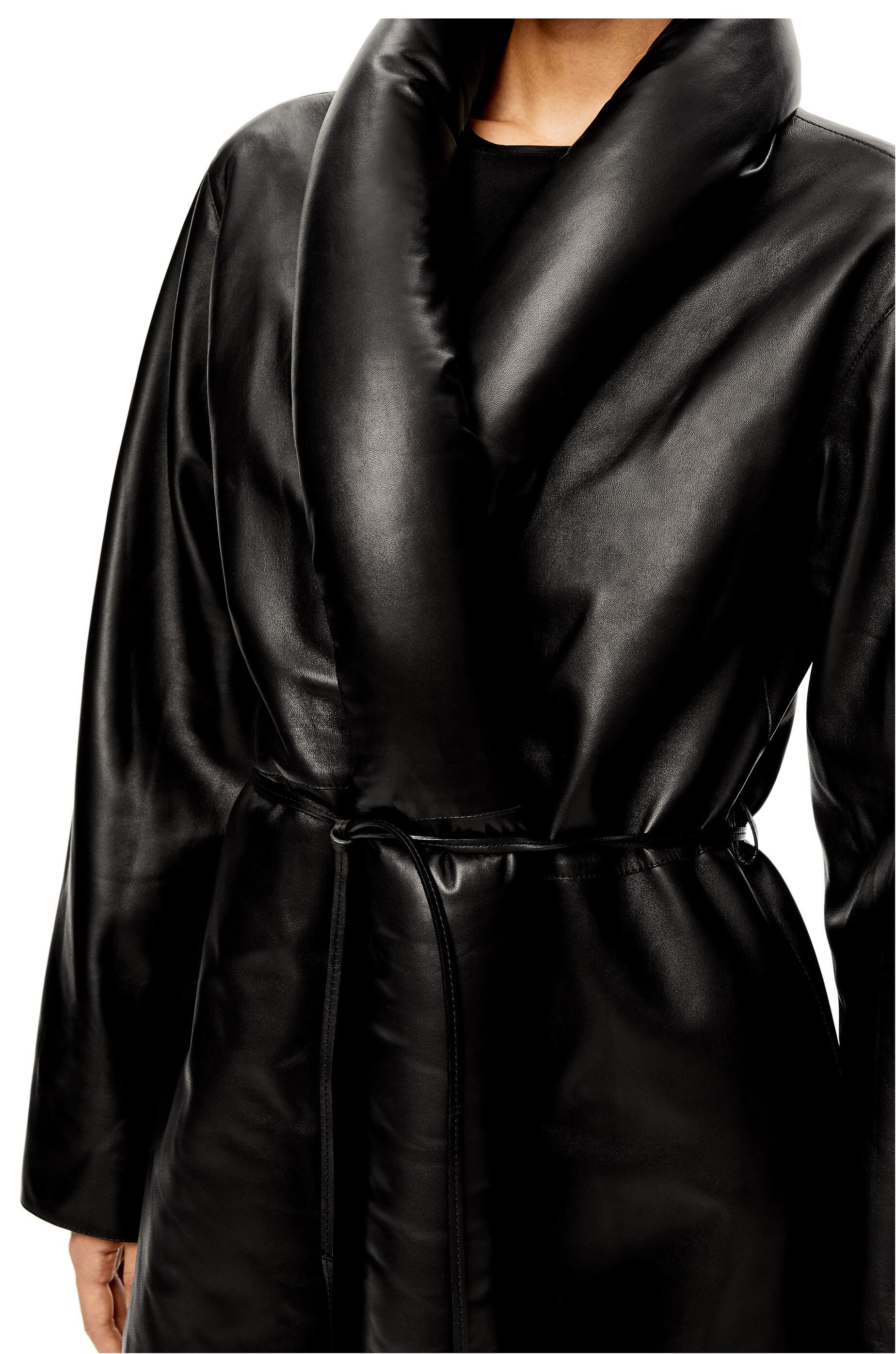 Belted coat in nappa - 5