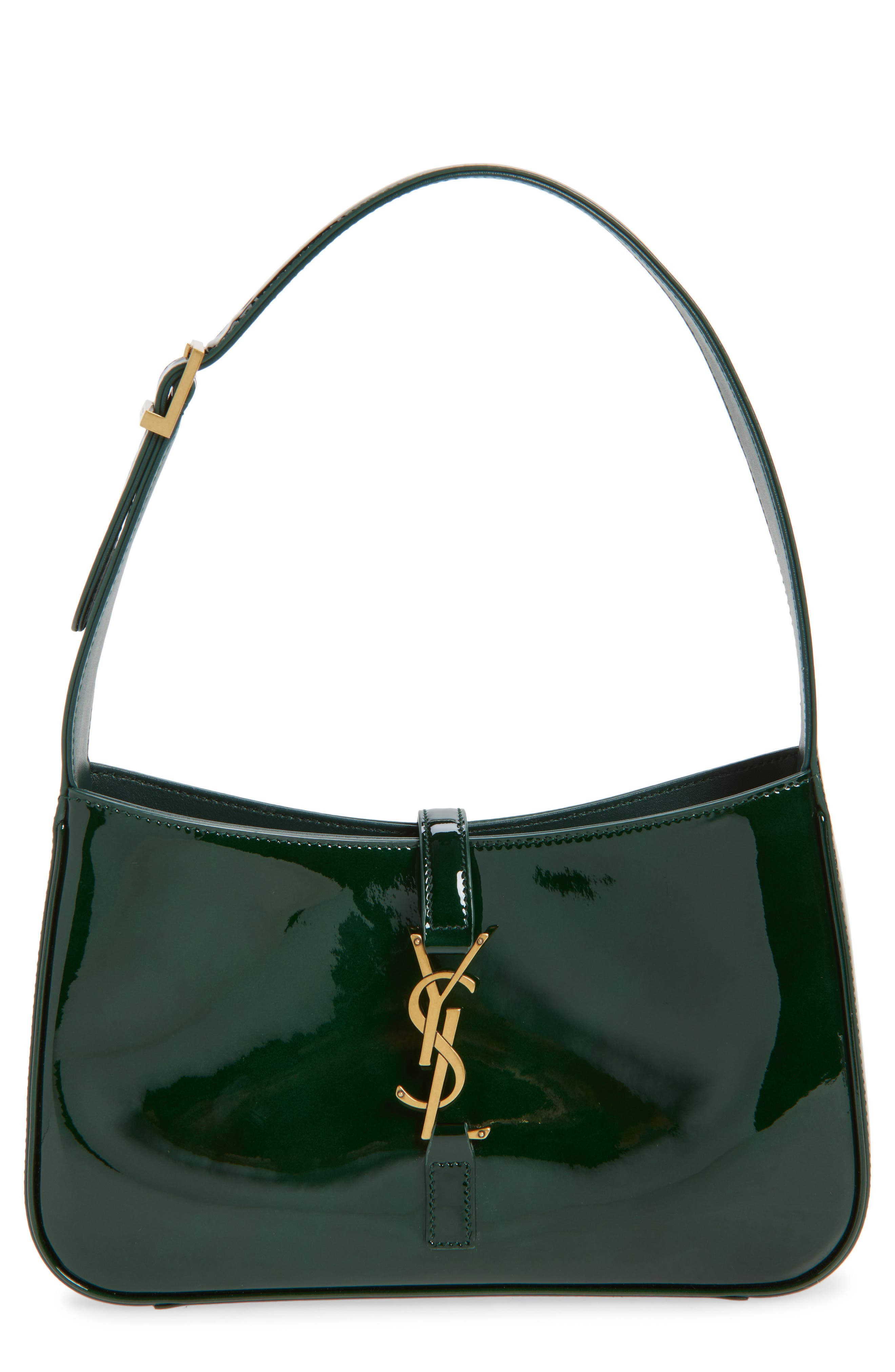 Saint Laurent Small Le 5 À 7 Patent Leather Shoulder Bag in Fir Leaf at Nordstrom - 1