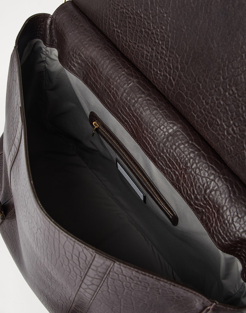Textured grain calfskin casual briefcase 5